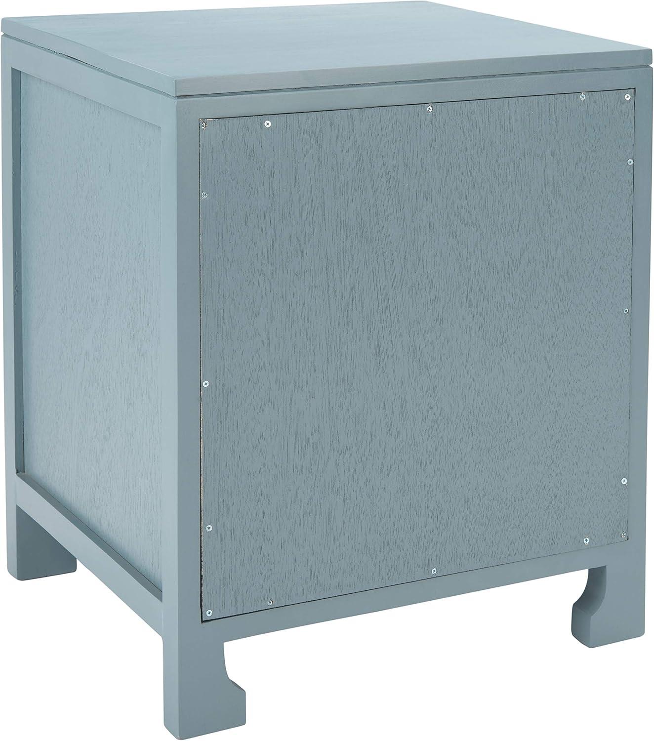 Dave 1 Drawer 1 Door Nightstand - Blue Grey/Natural - Safavieh.