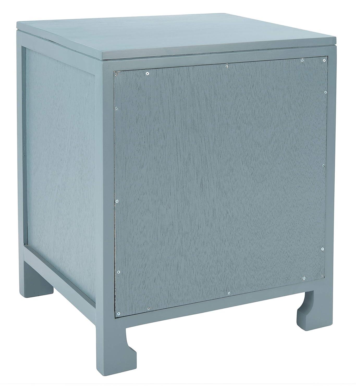 Dave 1 Drawer 1 Door Nightstand - Blue Grey/Natural - Safavieh.