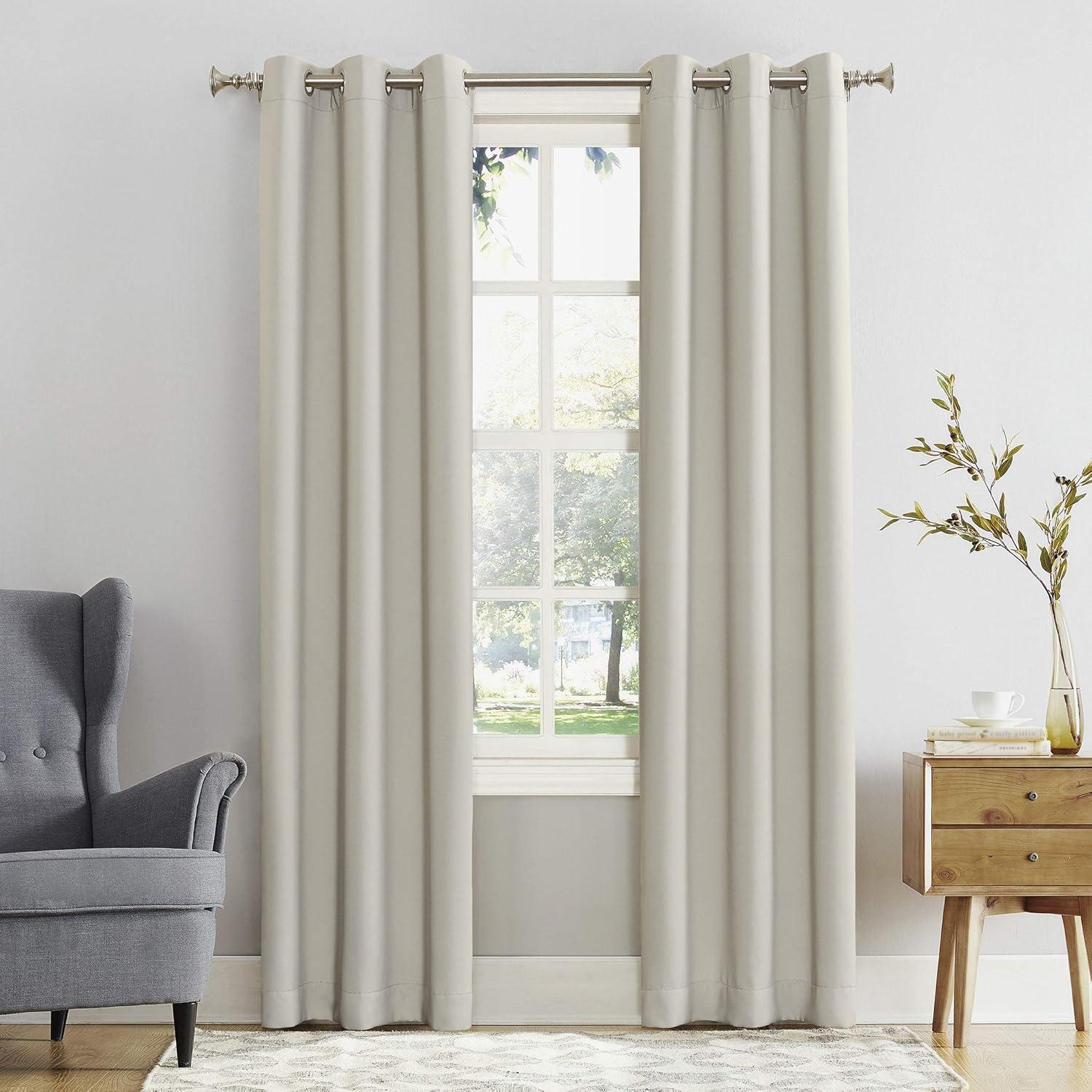 Sun Zero Blackout Kenneth Energy Saving Grommet Curtain Panel