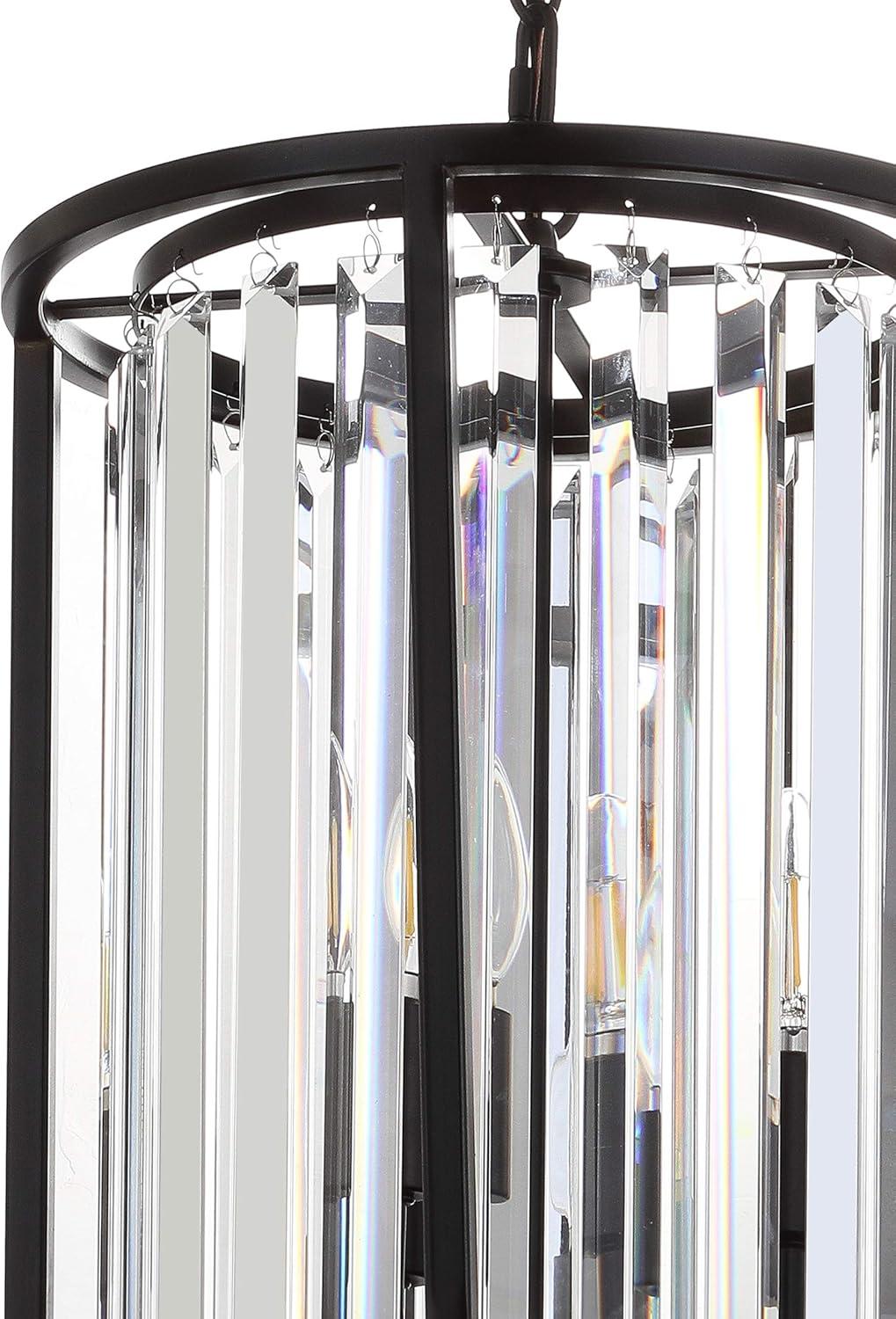 Bevin 16" Oil Rubbed Bronze Cylinder Crystal LED Pendant