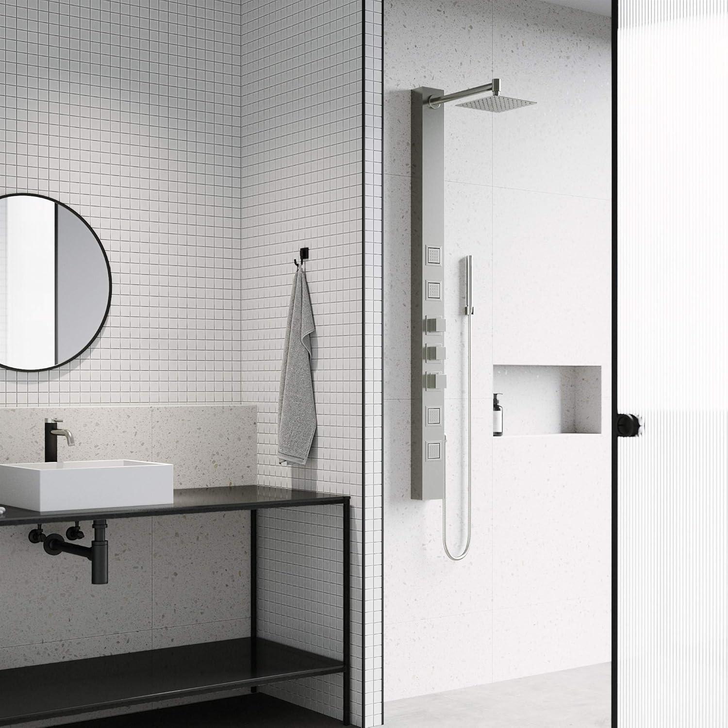 Sutton 58" H X 4" W EZDivert™ 4-Jet Shower System with Hand Shower Wand and Adjustable Shower Head