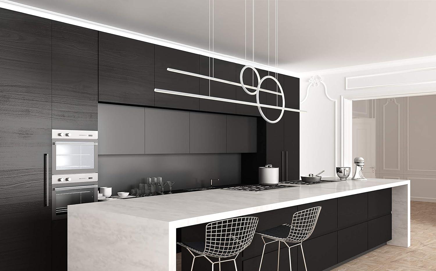 Chute Calypso Extruded Aluminum LED Pendant in Black