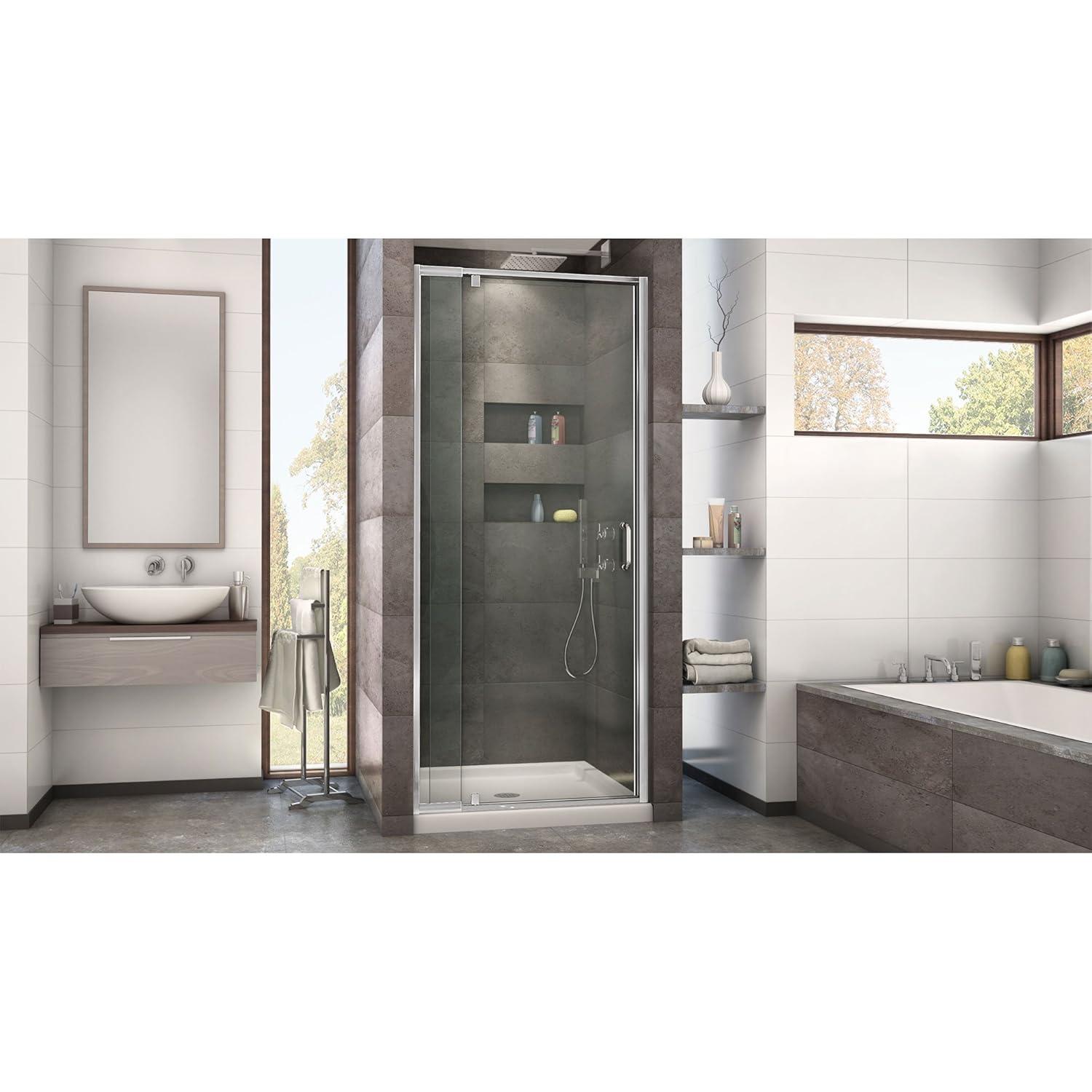 Flex 32" W x 72 "H Pivot Semi-Frameless Pivot Shower Door with Clearmax Technology