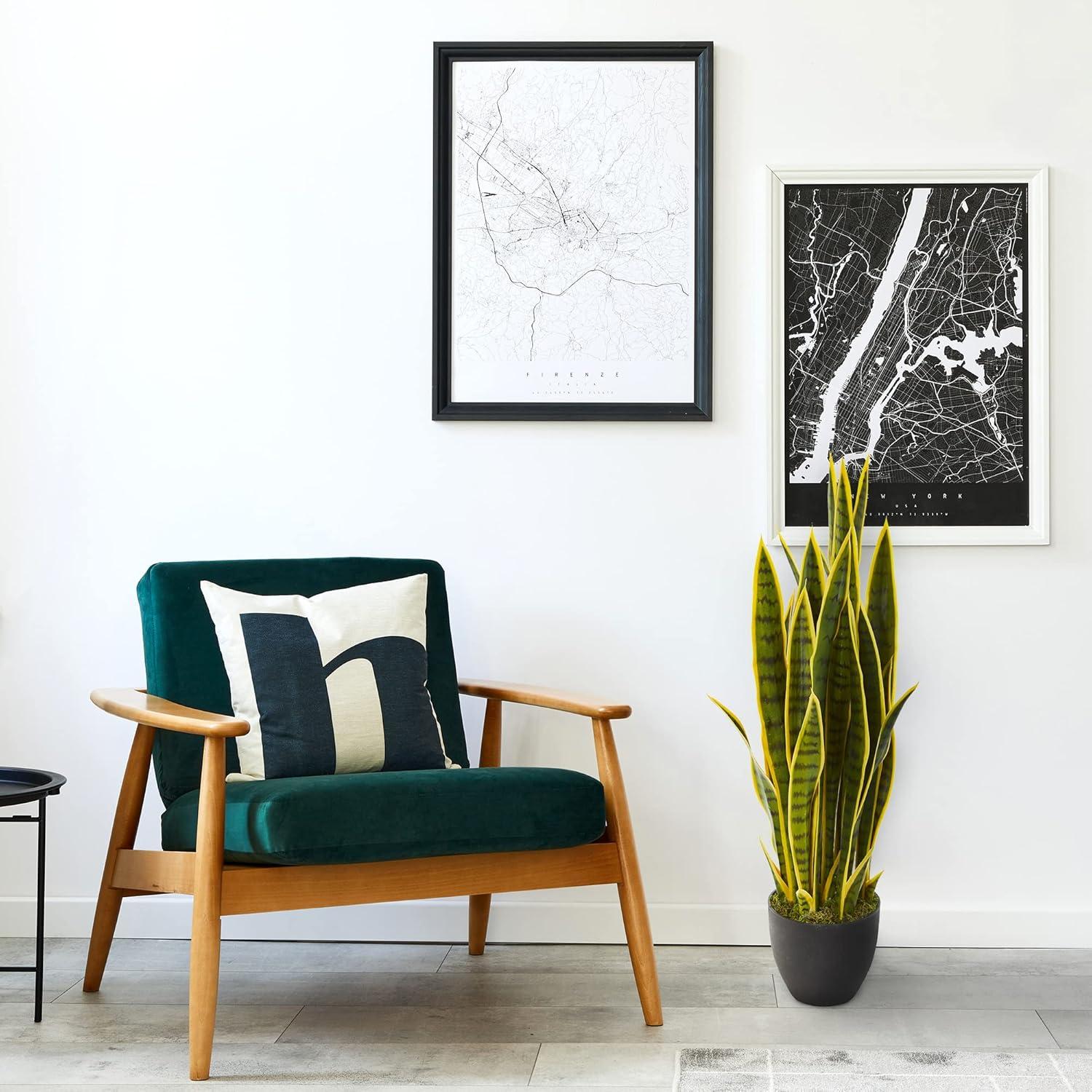 Nearly Natural 33-in Artificial Sansevieria Snake Plant