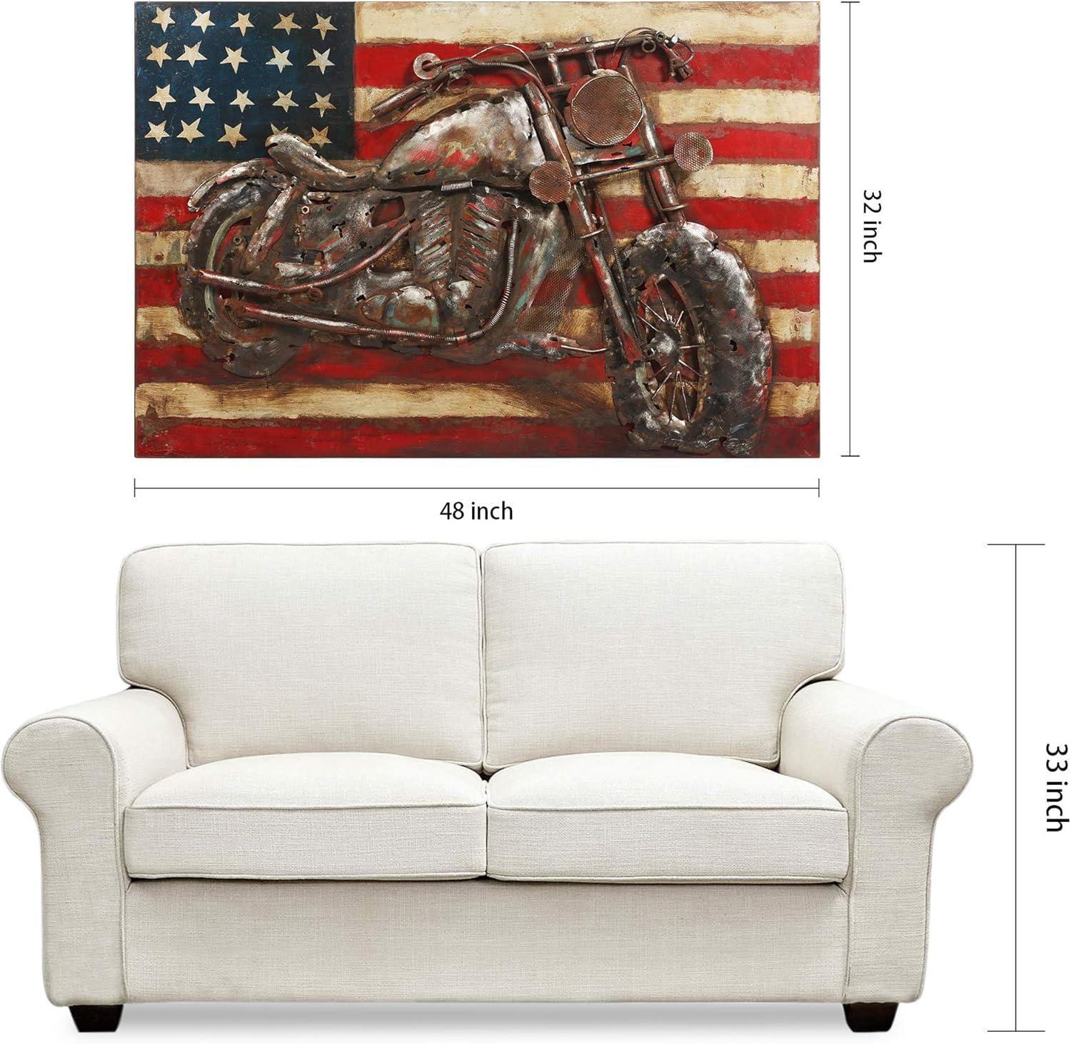 Empire Art Direct Motorcycle Wall Sculpture Mixed Media Iron Hand Painted Dimensional Wall Art