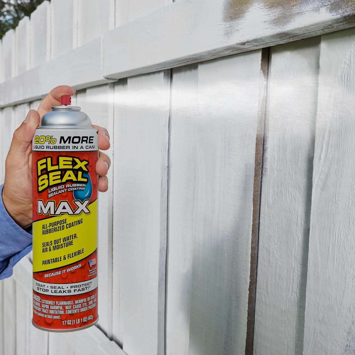 Flex Seal MAX Aerosol Liquid Rubber Sealant Coating, 17 oz, Black