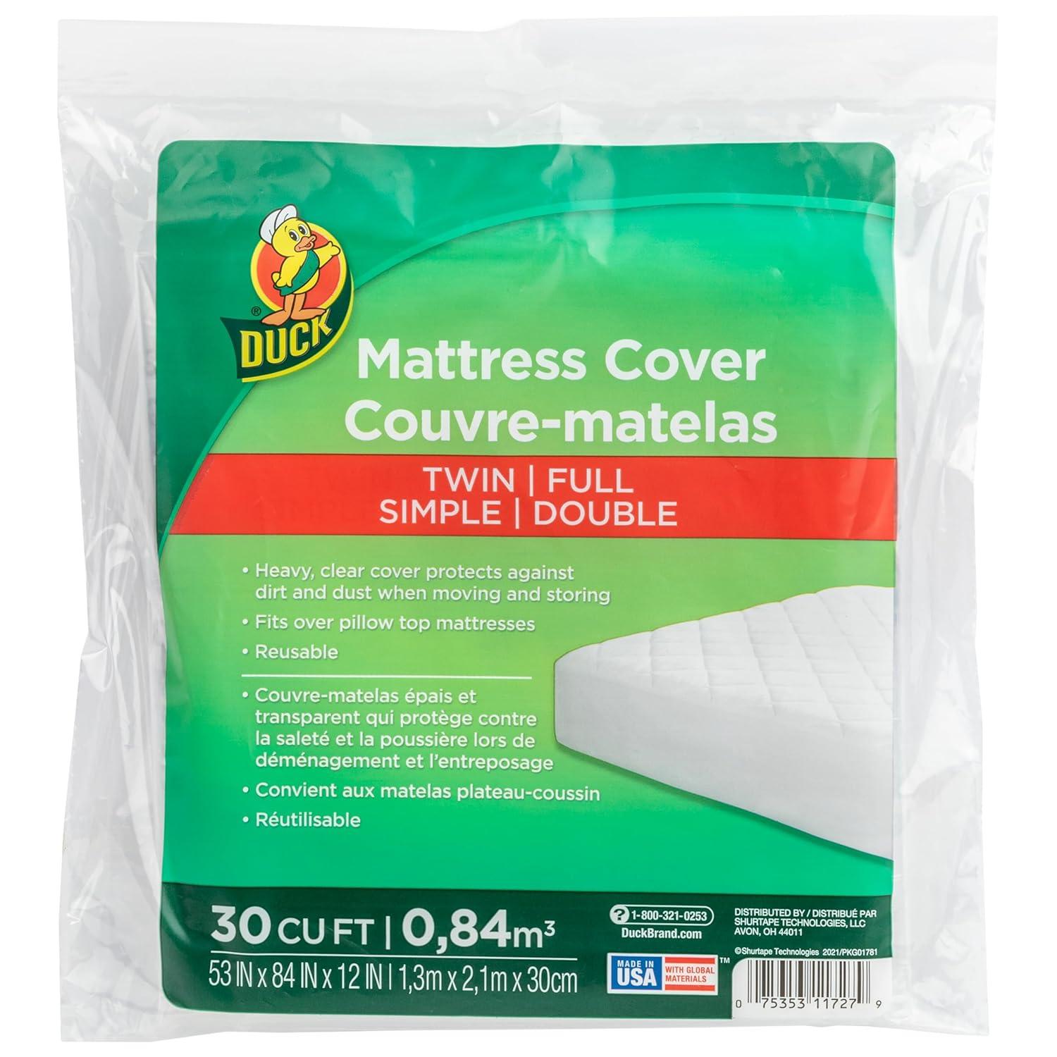 Duck Twin/Full Mattress Cover, 53 in x 84 in x 12 in, Clear