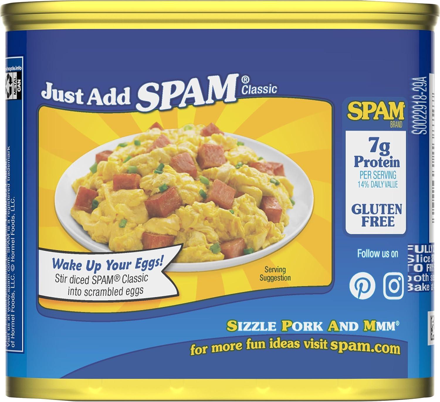 SPAM Less Sodium 12 Oz Canned Meat Pack