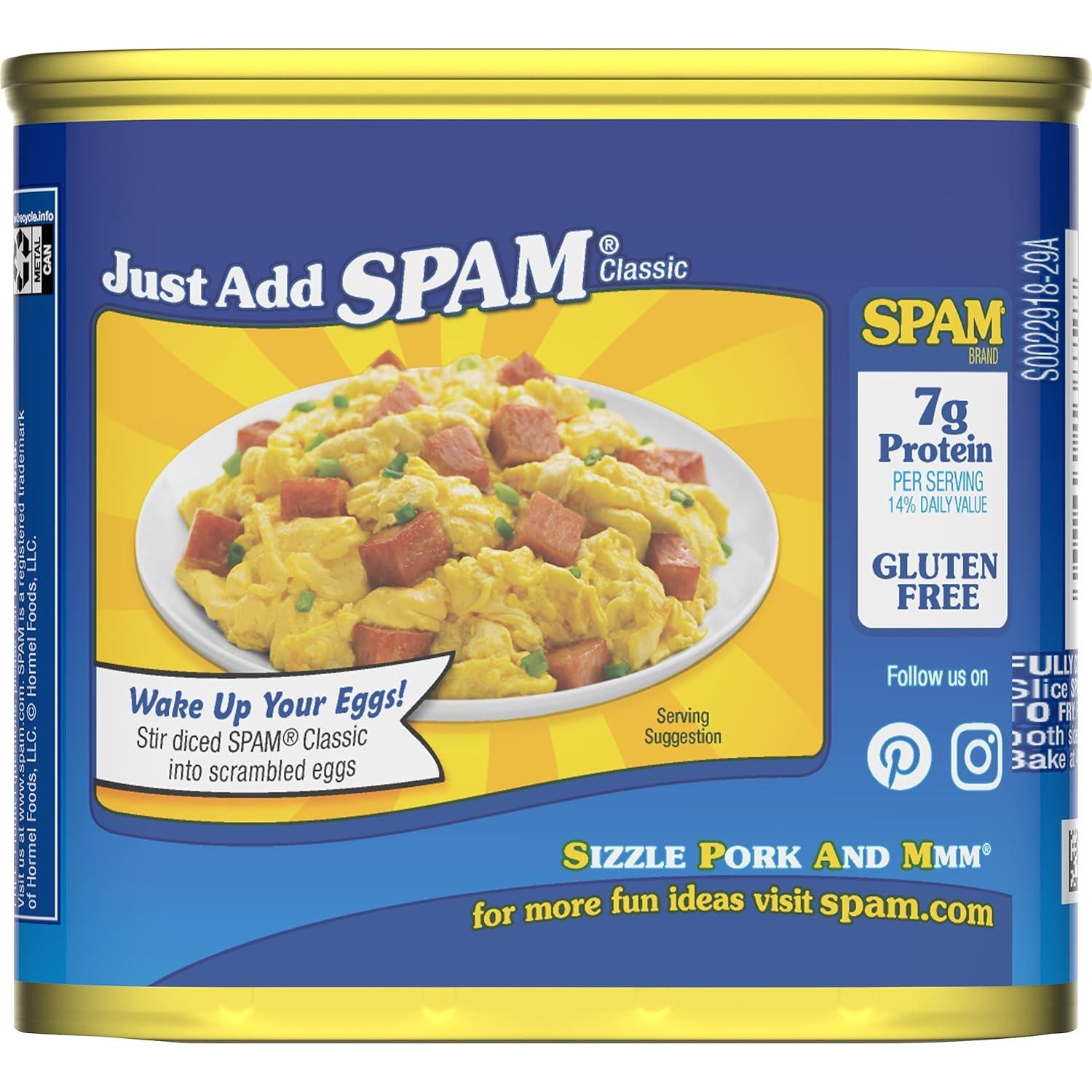 SPAM Less Sodium 12 Oz Canned Meat Pack