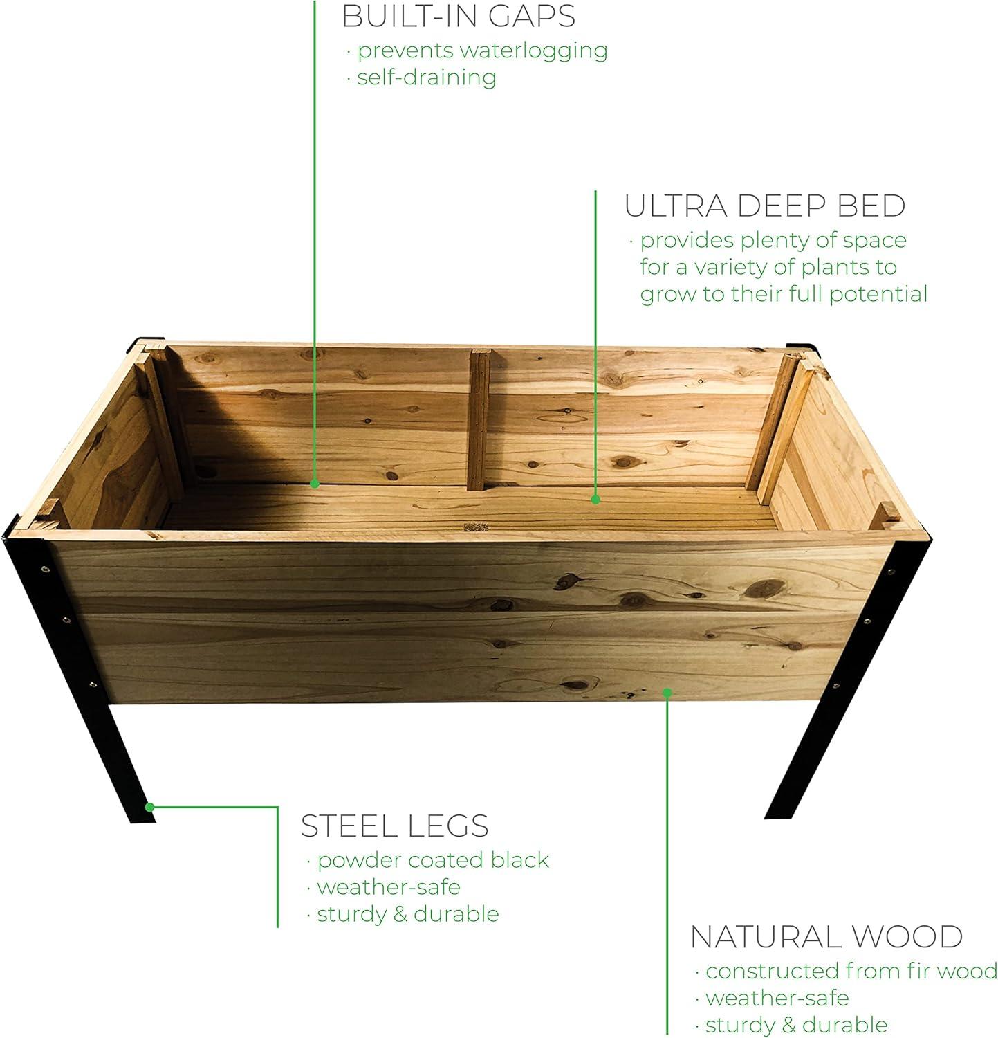 Backyard Expressions Raised Garden Bed, Elevated Wood Planter Box Stand - 35.5" W x 15.5" D x 22" H…