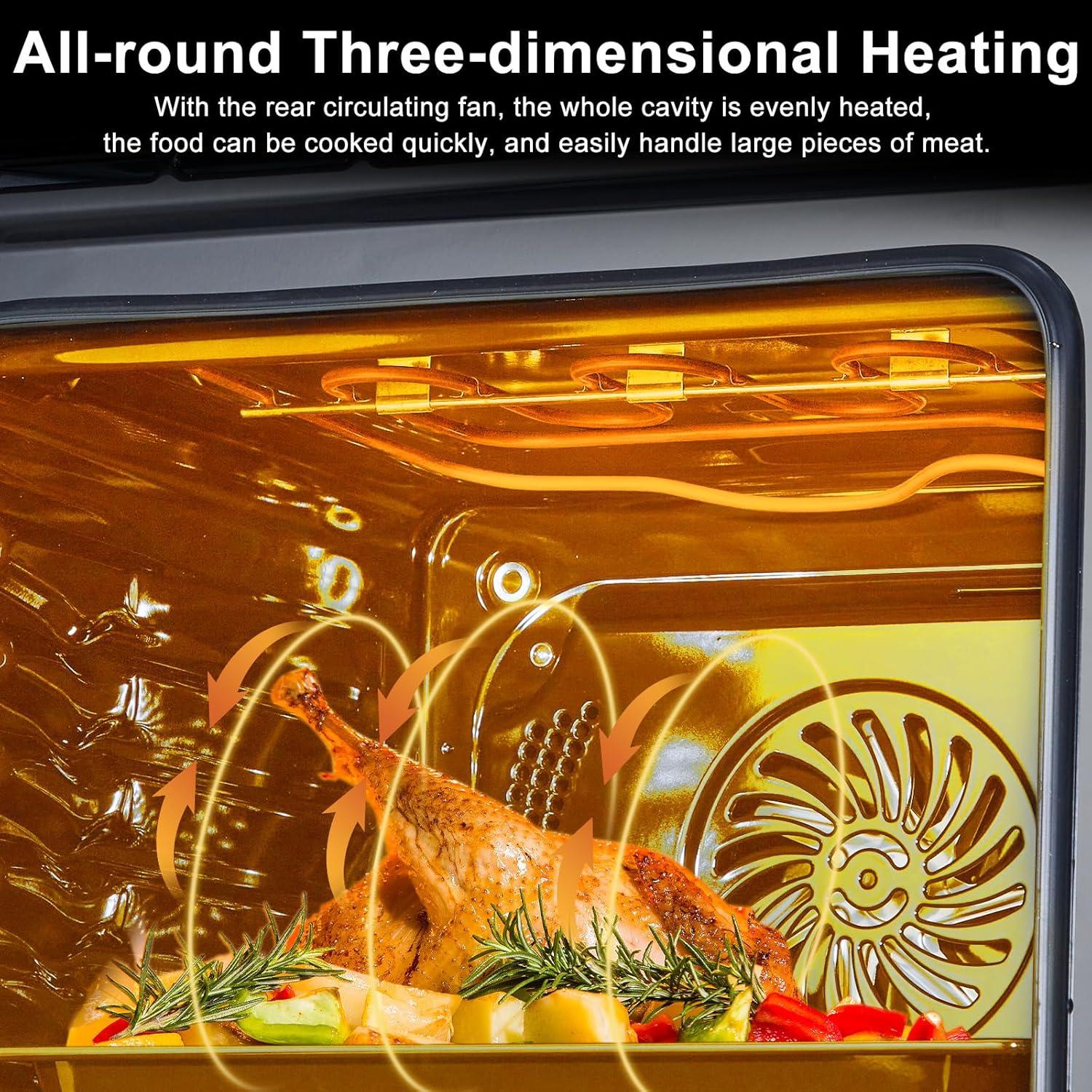 Yesurprise 2.5 Cubic Feet Electric Convection Oven with Soft Close Door