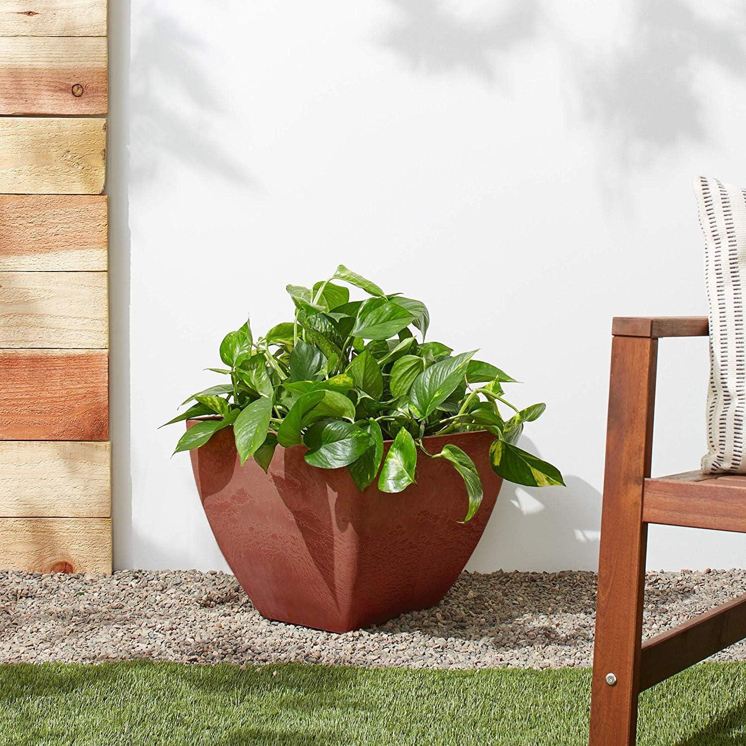 Simplicity Square 16 in. x 16 in. x 13 in. Terra Cotta PSW Pot