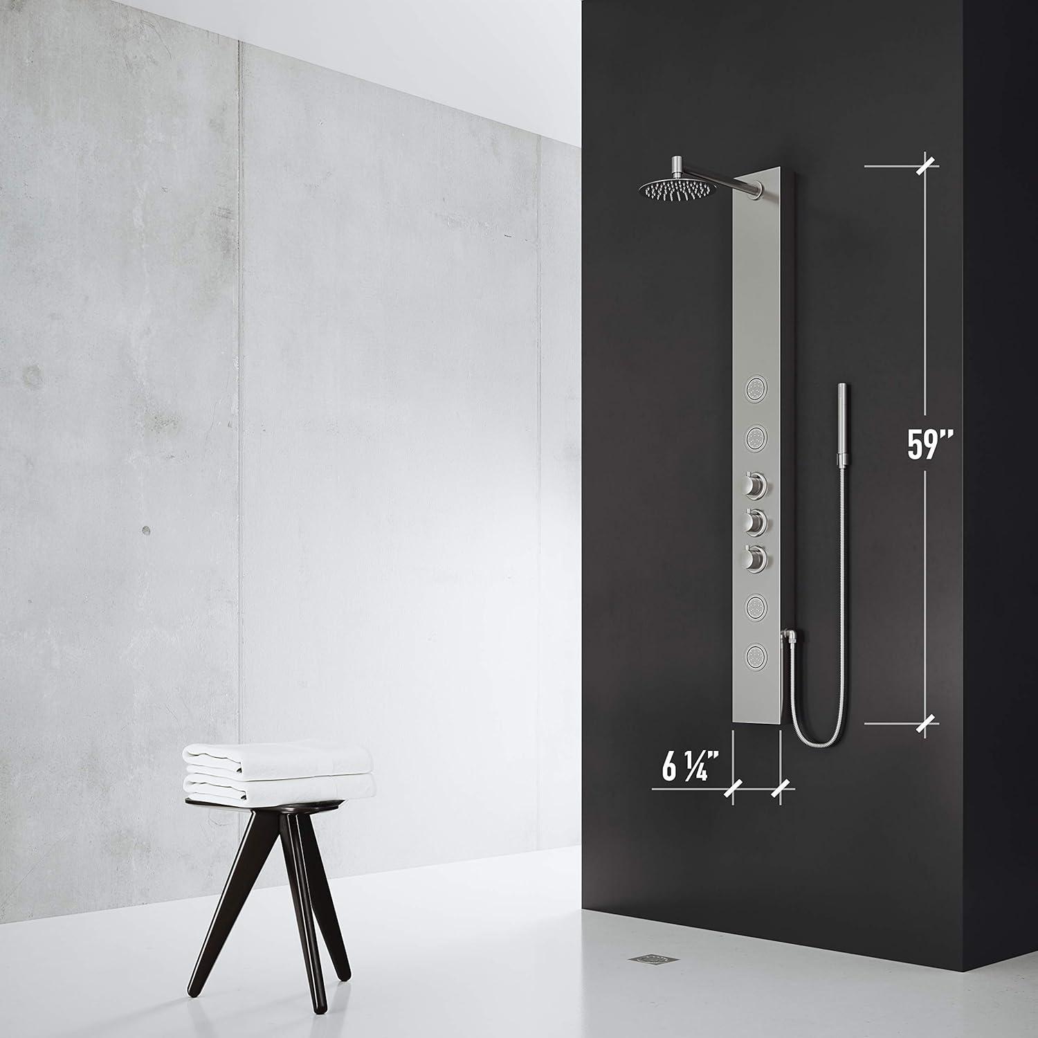 Ellington 59" H X 6" W EZDivert™ 4-Jet Shower System with Hand Shower Wand & Adjustable Shower Head