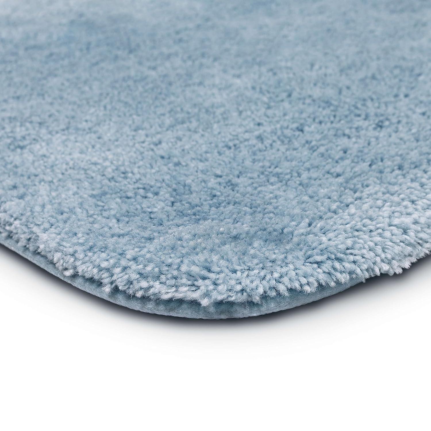 BrylaneHome The Elegance Bath Rug Collection - Bath Rug - 17" W 24" L, Sky Blue