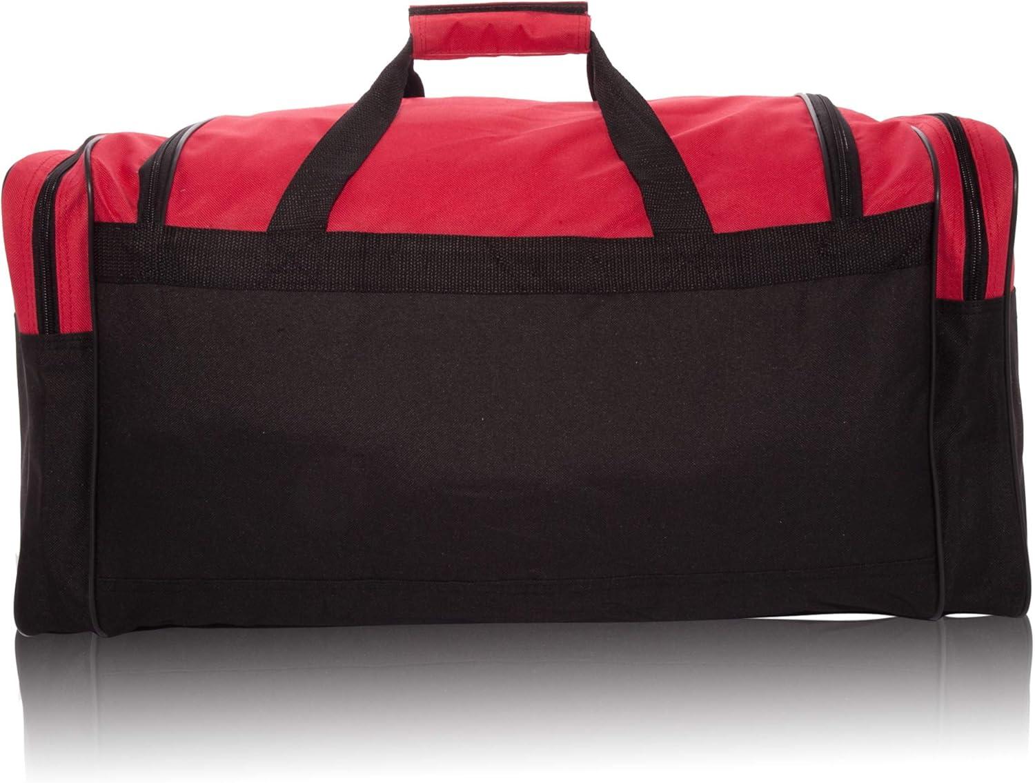 DALIX 25" Extra Large Vacation Travel Duffle Bag in Red and Black