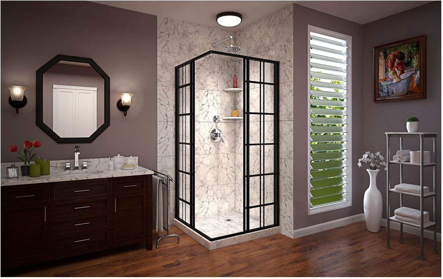 French Corner 34.5" W x 34.5" D x 72'' H Framed Square Shower Enclosure