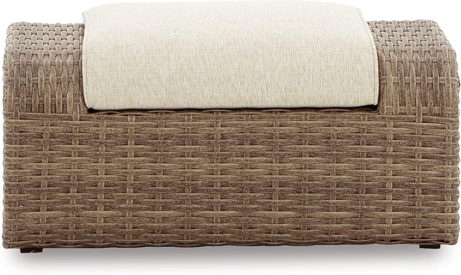 Sandy Bloom Outdoor Ottoman with Cushion