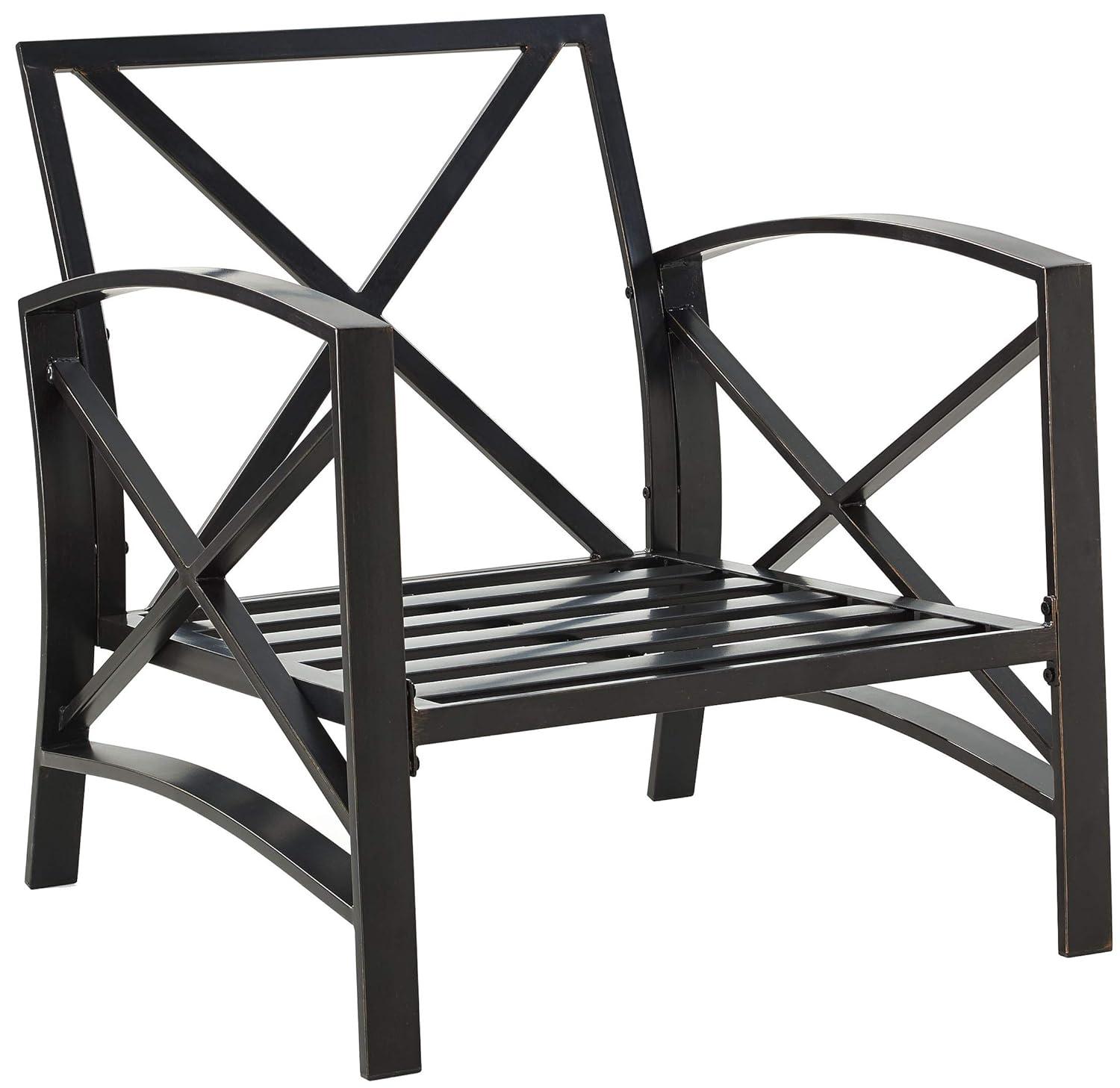 Kaplan Outdoor Arm Chair Mist - Crosley: Steel Frame, Weather-Resistant Patio Furniture with Cushions