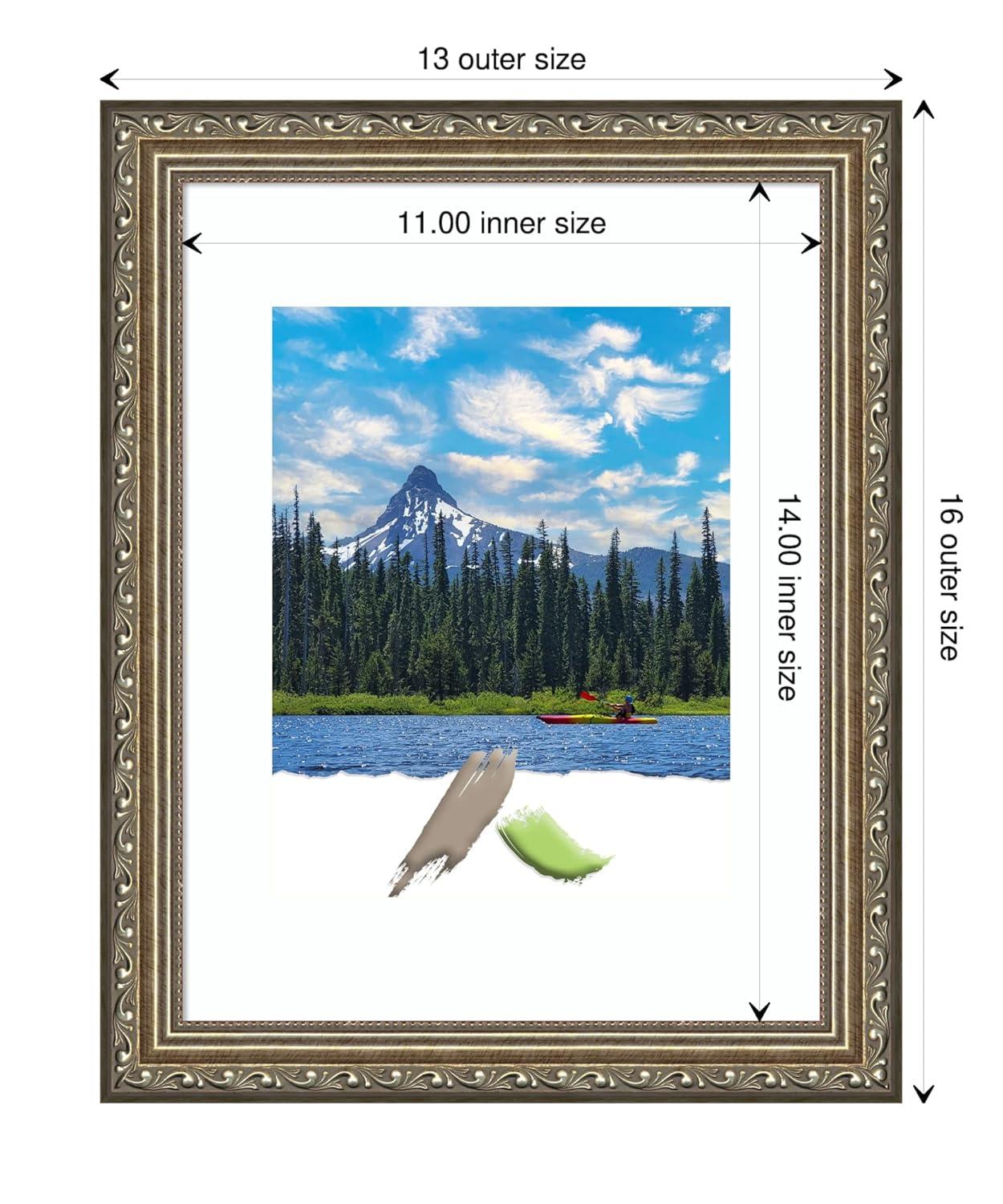 Amanti Art Parisian Silver Wood Picture Frame Opening Size 11x14 in. (Matted To 8x10 in.)