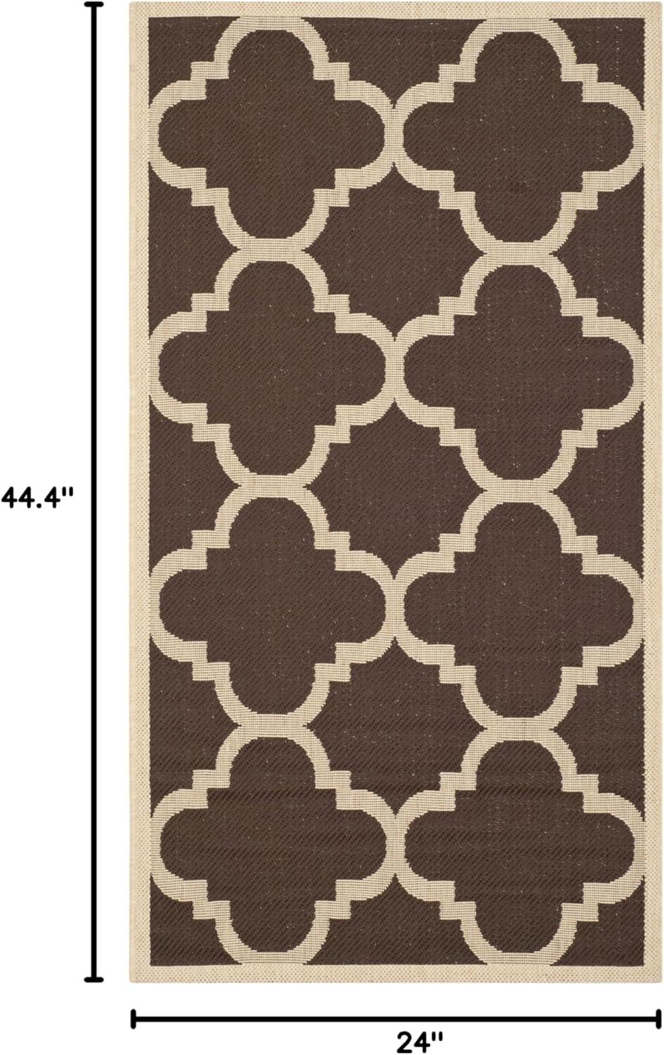 Safavieh Courtyard Becky Quatrefoil Indoor/Outdoor Area Rug, 2' x 3'7", Dark Brown