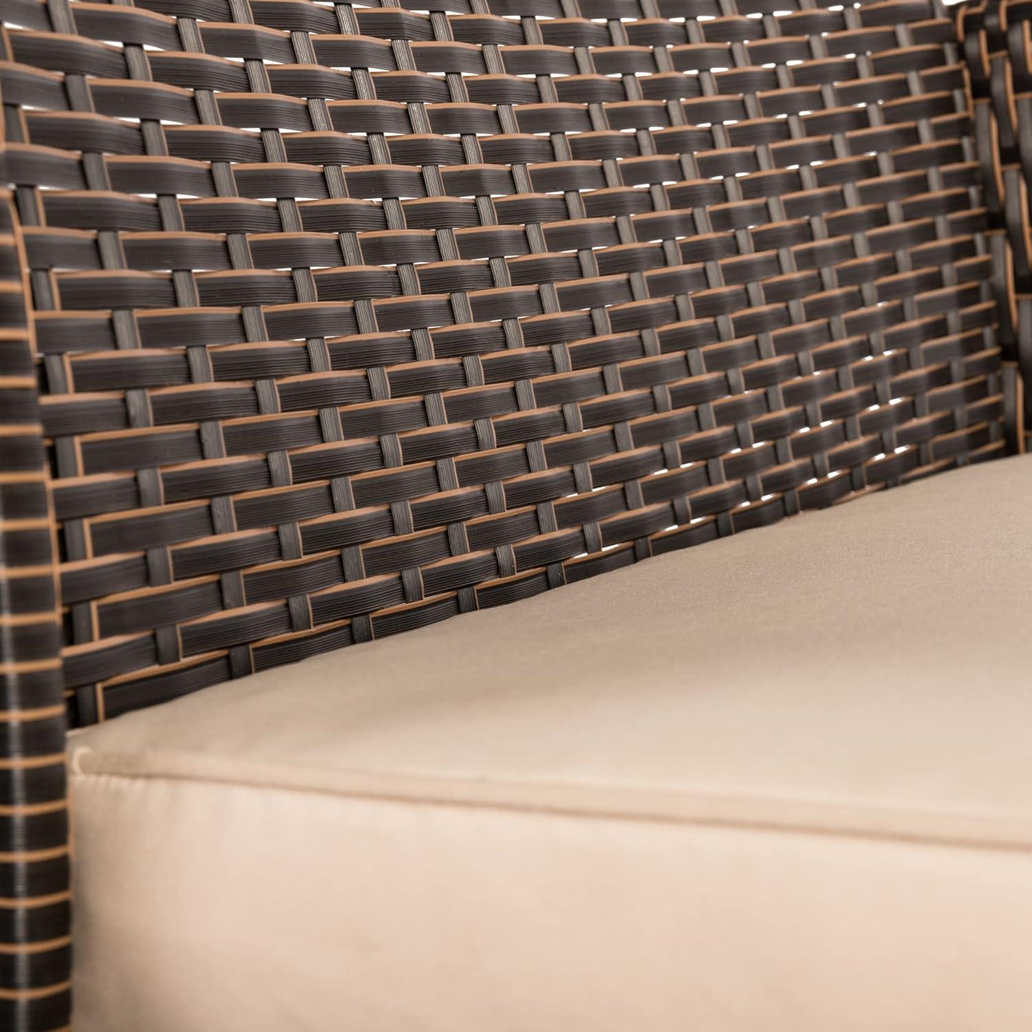 PatioSense Patio Sense Bondi Armchair-Lightweight & Durable - Low Maintenance -Khaki Cushion Included - Mocha