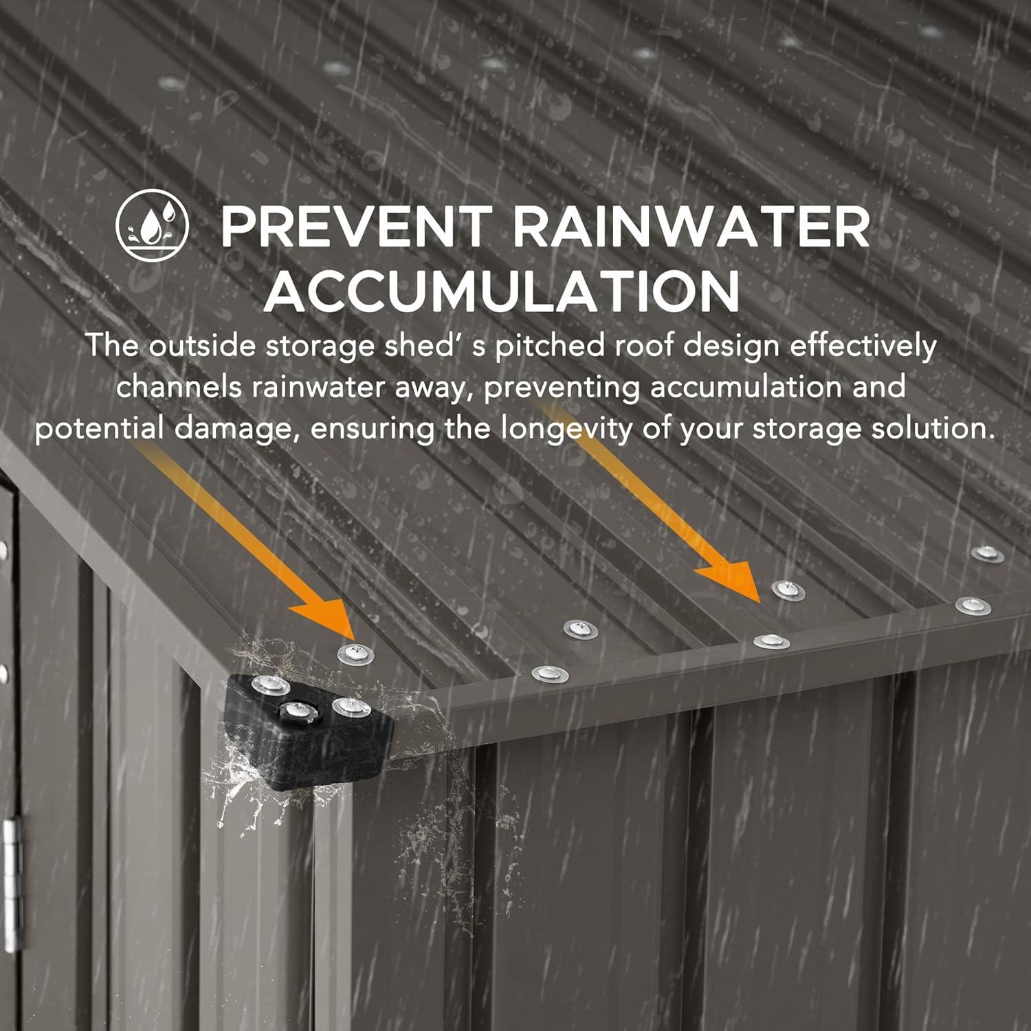 Sunjoy Outdoor Storage Shed 13 x 20 ft. Carport, Patio Metal Utility Large Storage Shed Garage with 2 Doors and 4 Vents, for Car, Truck, Bike, Garbage Can, Tool, Lawnmower