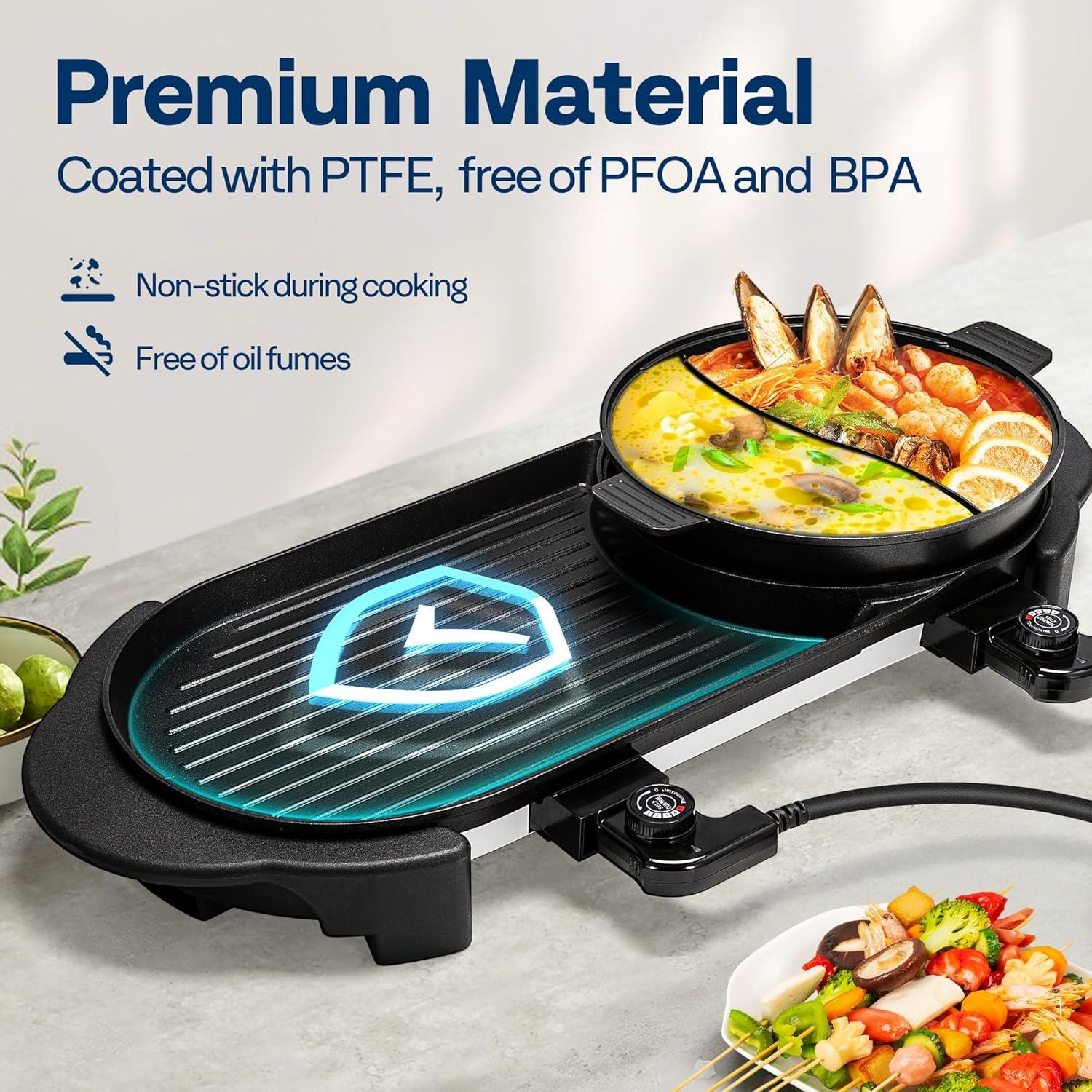 VIVOHOME VIVOHOME 28'' Non Stick Electric Grill with Glass Lid