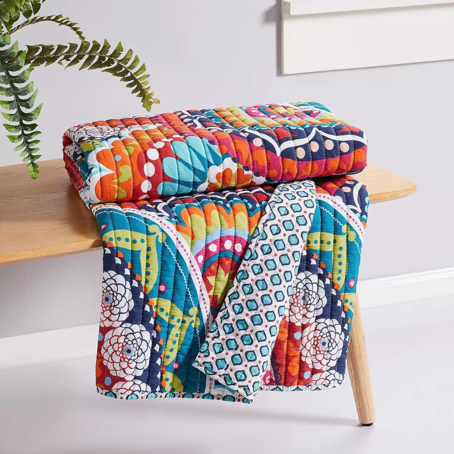 Serendipity 50" x 60" Quilted Throw - Multicolor - Levtex Home