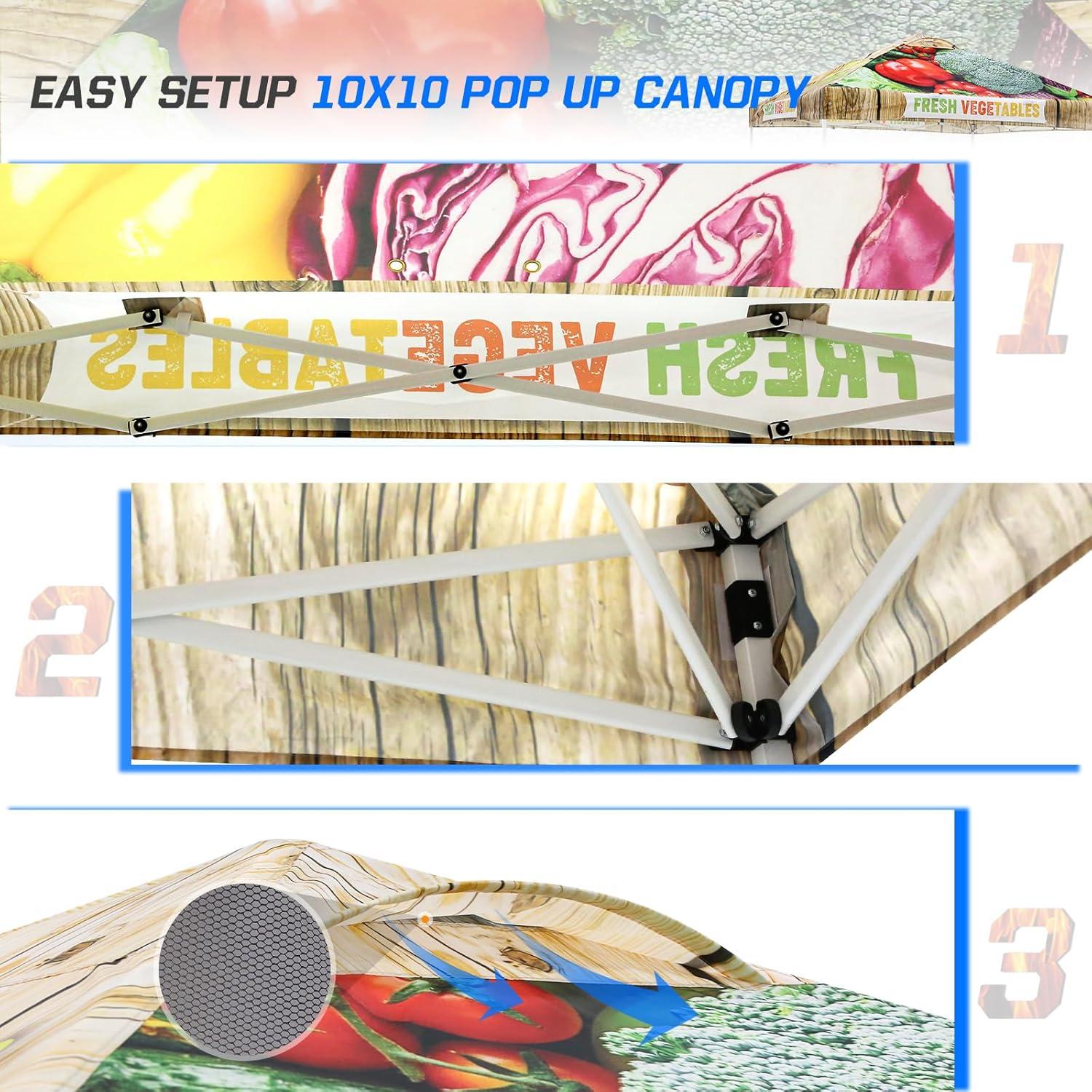 EAGLE PEAK Pop Up Canopies 10 Ft. W x 10 FT. D Metal Party Tent Canopy