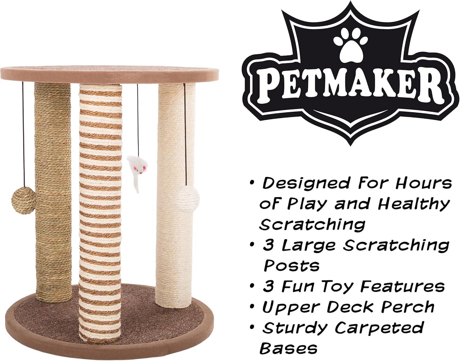 PETMAKER Cat Scratching Post Tower with 3 Posts