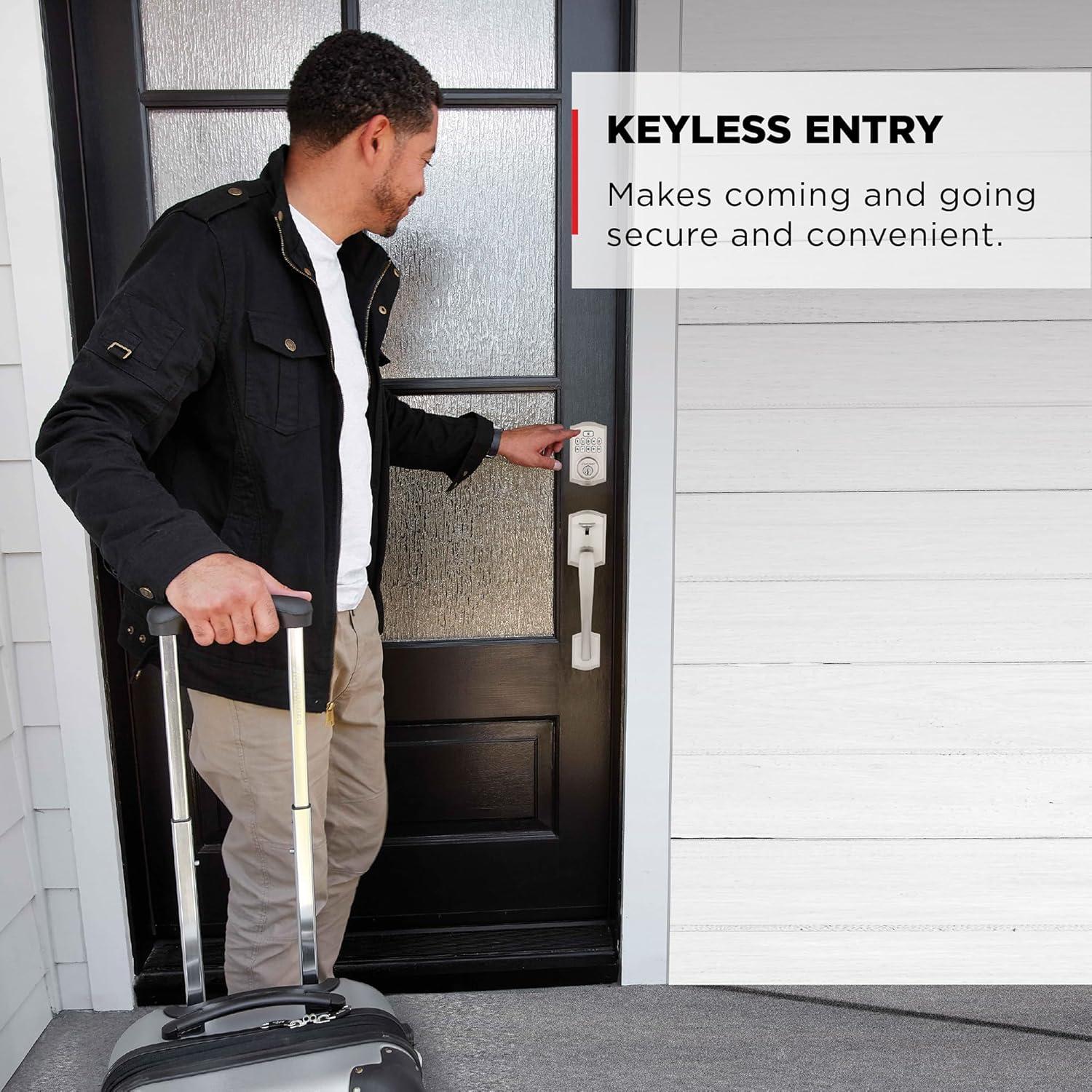 Kwikset SmartCode 260 Keyless Entry Electronic Keypad Deadbolt Door Lock with Auto-Lock, Custom User Codes, Advanced Security in Satin Nickel Traditional