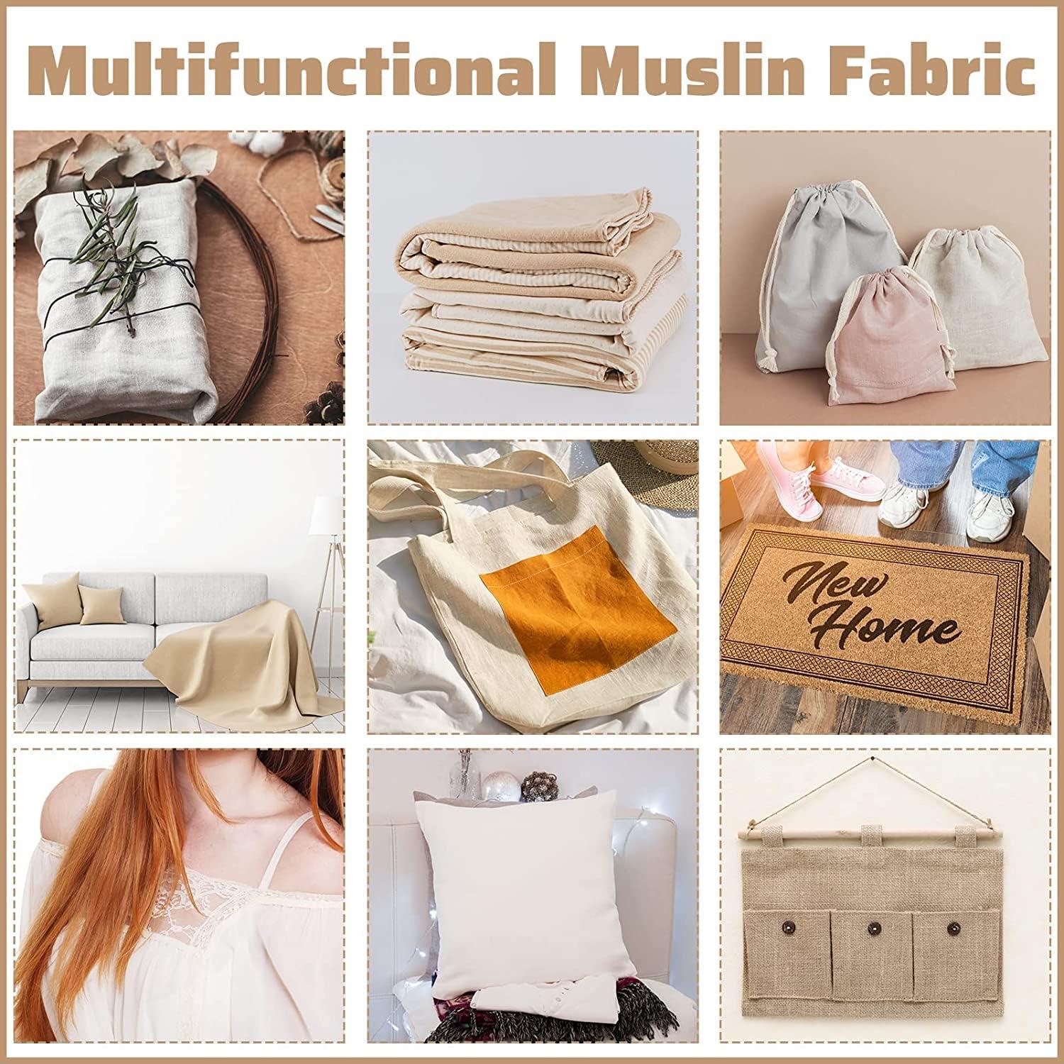 AK TRADING CO. Muslin Fabric/Textile Unbleached - Draping Fabric - Natural 10 Yards Medium Weight - 100% Cotton (63in. Wide)