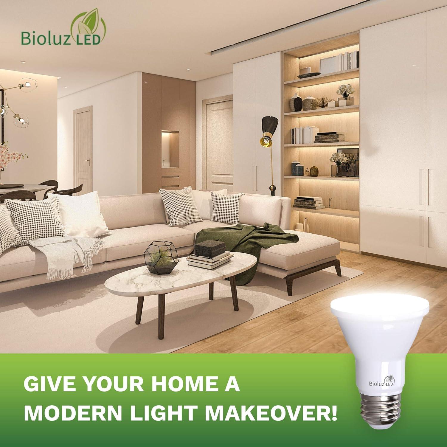 4 Pack Bioluz LED PAR20 LED Bulb Dimmable Outdoor Indoor Spot Light 3000K Soft White UL Listed