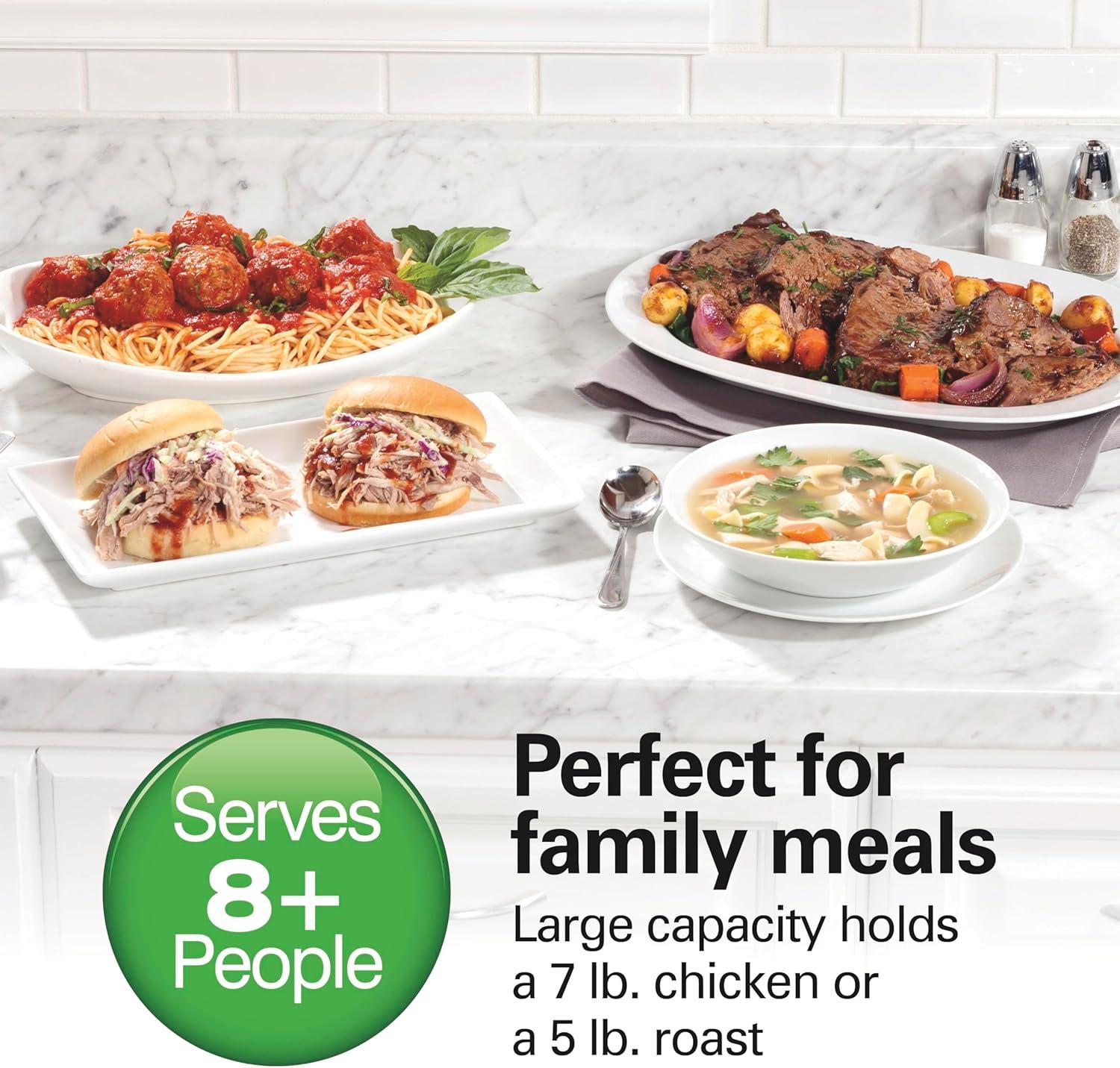 Black 7 Quart Programmable Slow Cooker with Lid Latch