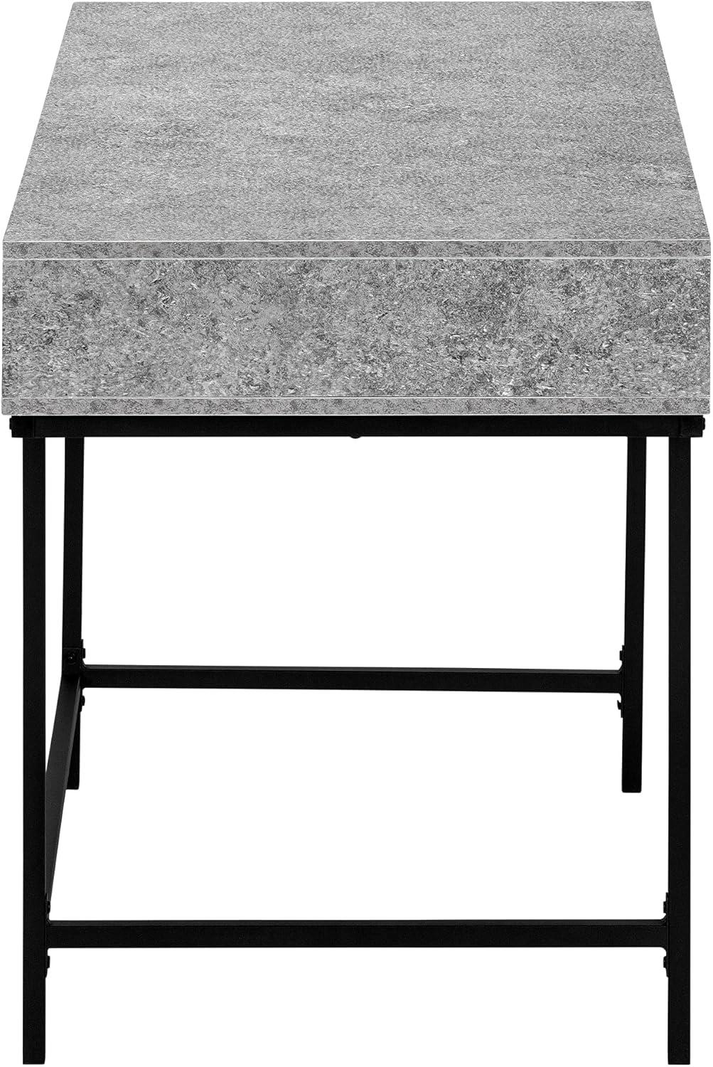 Monarch Specialties Computer Desk Home Office Laptop Storage Drawers 48InchL Work Metal Laminate Black Marble Look Contemporary Modern