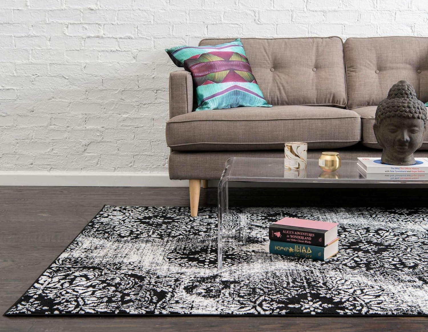 Unique Loom 4' 0 x 6' 0 Sofia Grand Black Area Rug
