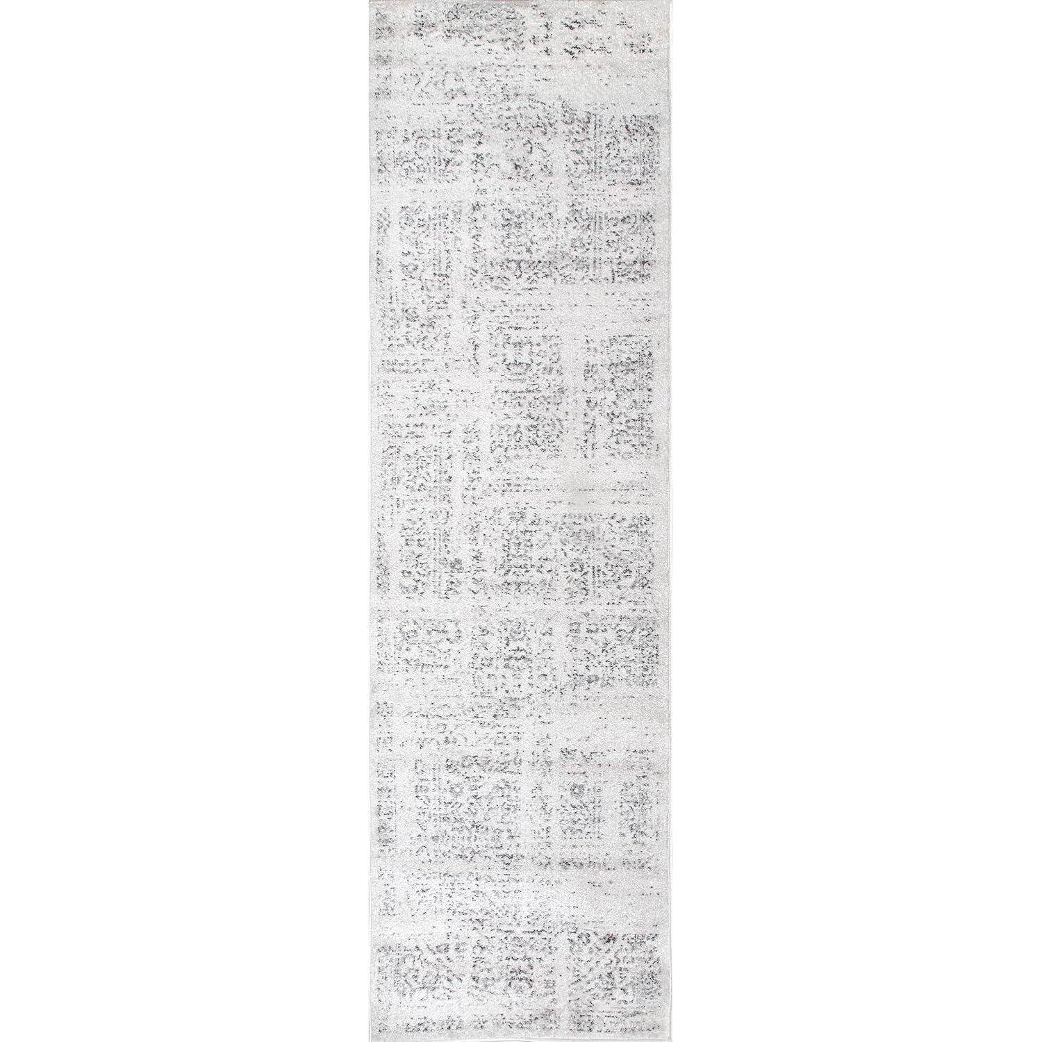 Nuloom Arlena Medallion 2x12 Runner Indoor Area Rug for Living Room Bedroom Dining Room Entryway Hallway Kitchen, Grey/Ivory