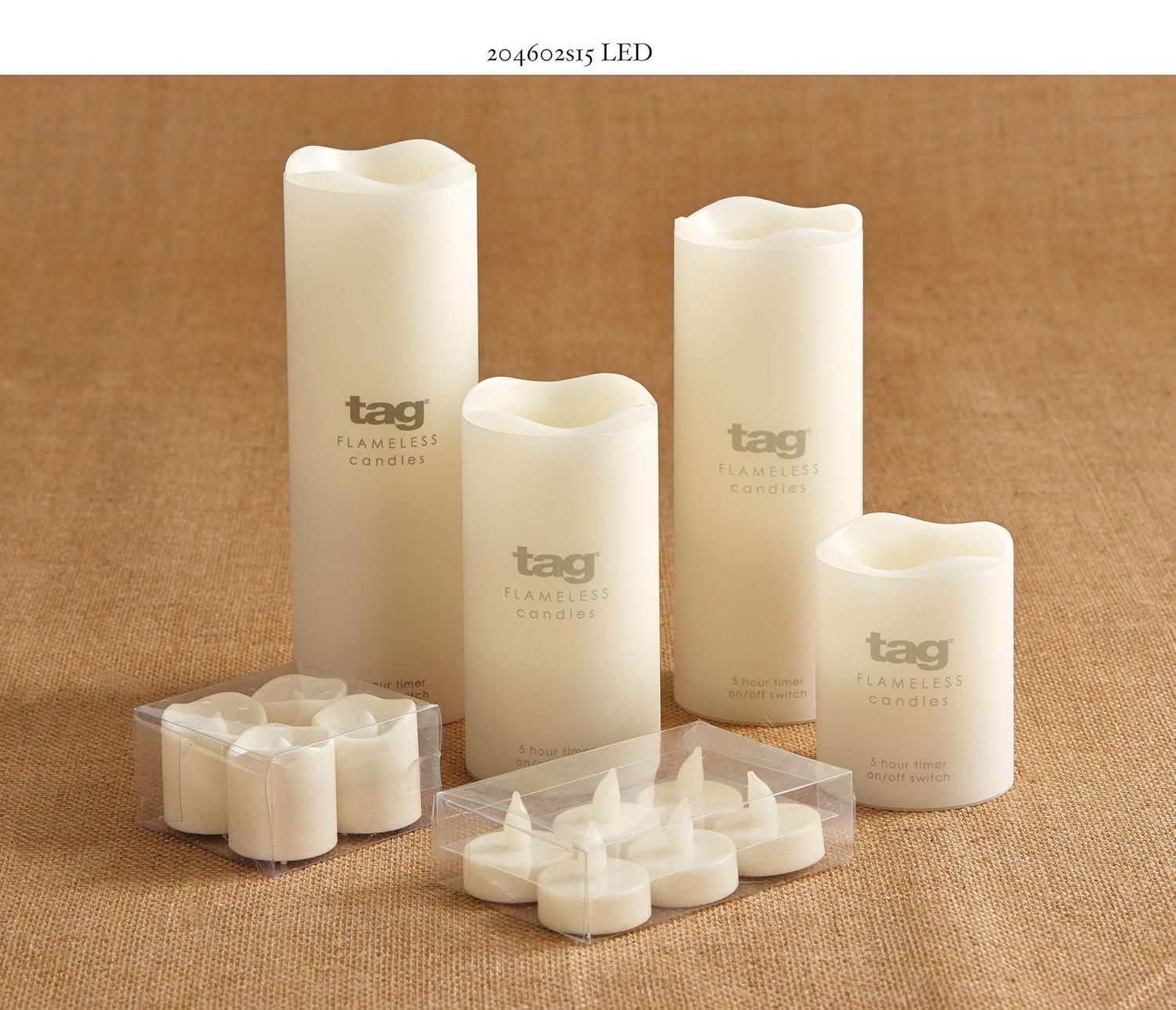 TAG LED Pillar Candle, Ivory - 3x6" (204608)