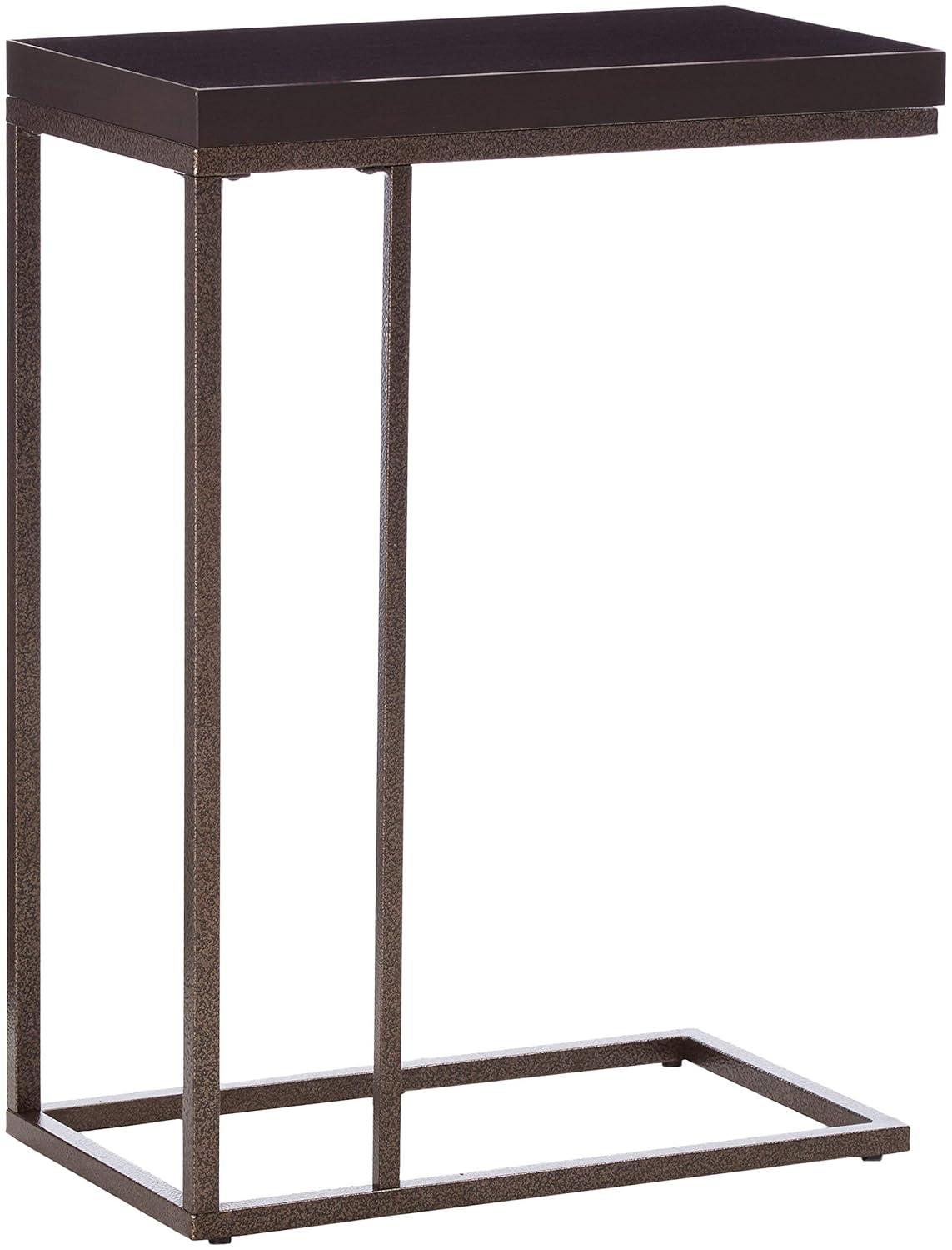 Accent Table - Cappuccino - Bronze Metal