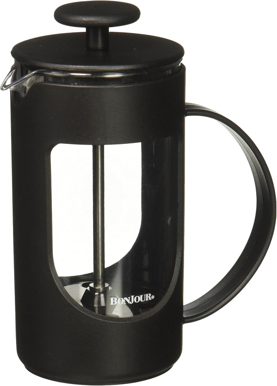 BonJour Coffee 12.7 ounce Unbreakable Plastic French Press, Black