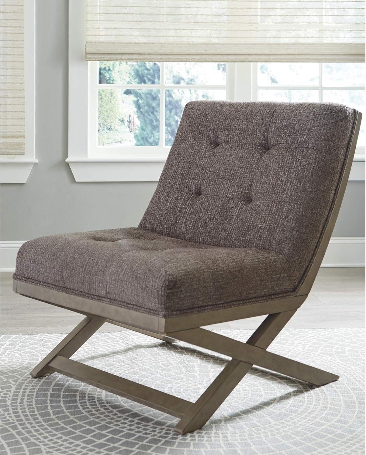 Taupe Contemporary 28" Faux Leather Accent Chair