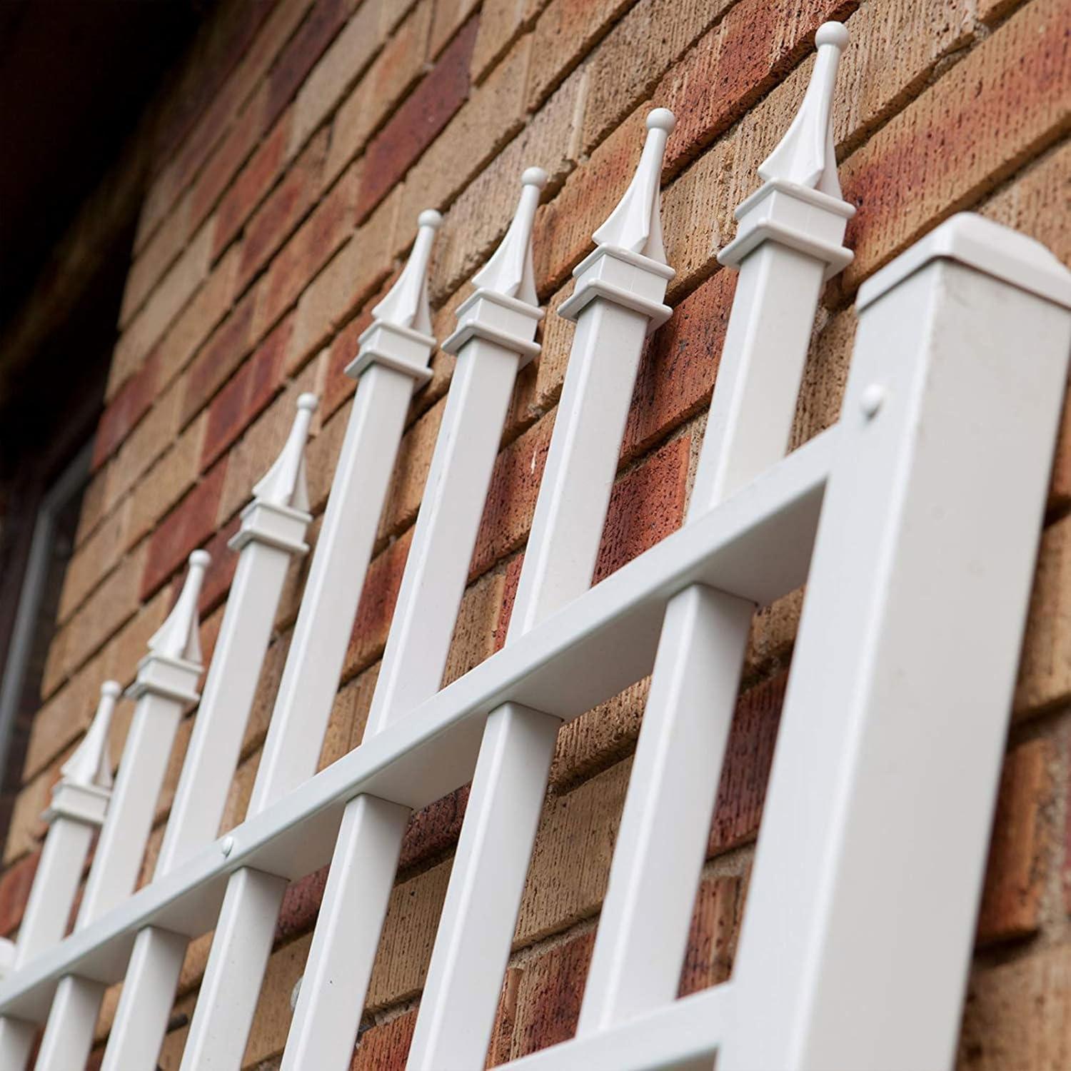 Dura-Trel Winchester 57"x95" PVC Vinyl Outdoor Garden Trellis Support for Vines, Climbing Plants, Flowers, & Vegetables w/Wall Mounting Screws, White