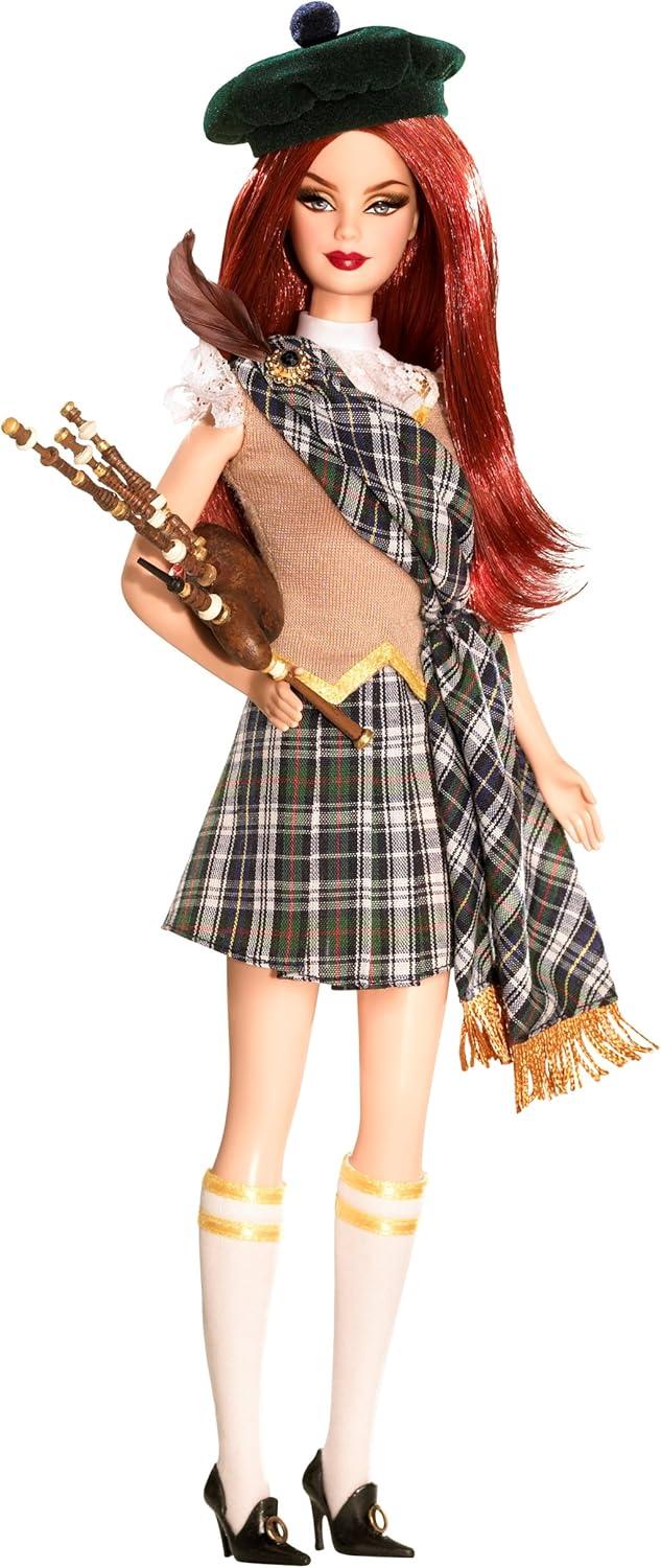 Scottish Heritage Barbie Doll with Tartan Plaid Outfit