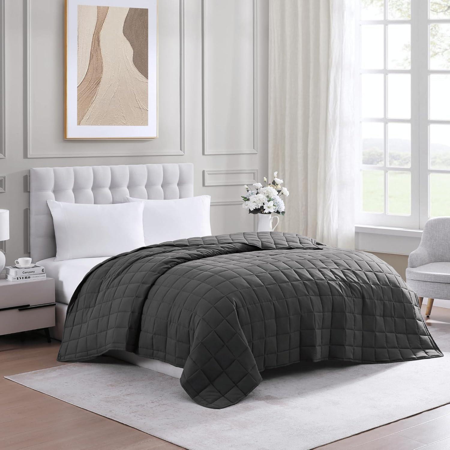 Charcoal Queen Size Lightweight Microfiber Bed Blanket