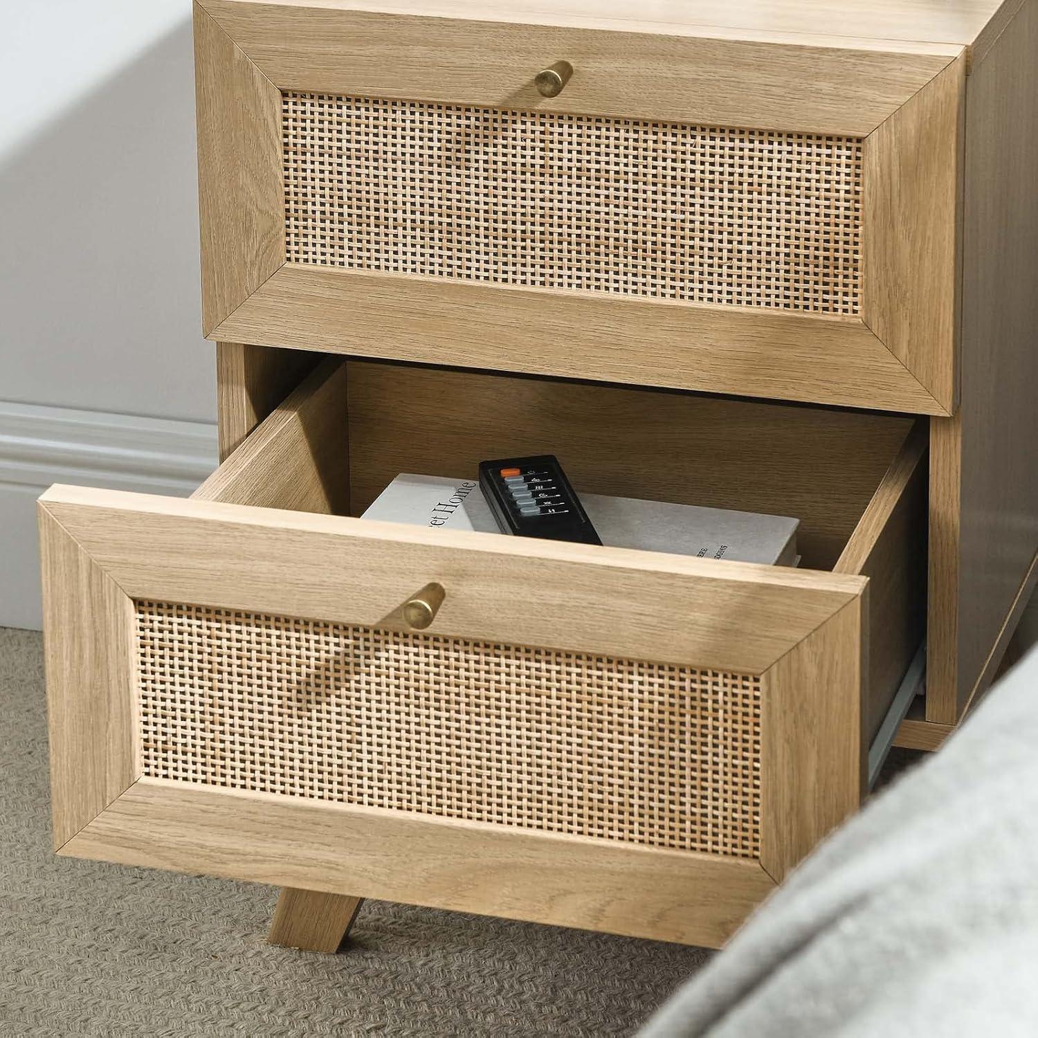 Modway Soma Rattan Weave 2 Drawer Nightstand