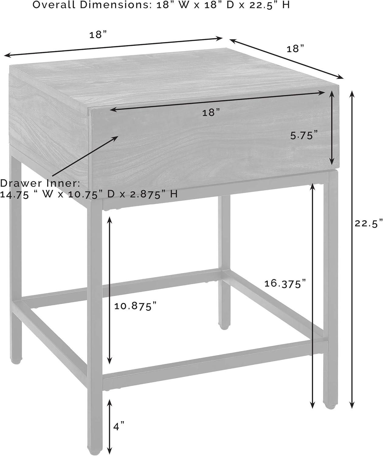 Crosley Jacobsen 1 Drawer End Table in Brown Ash