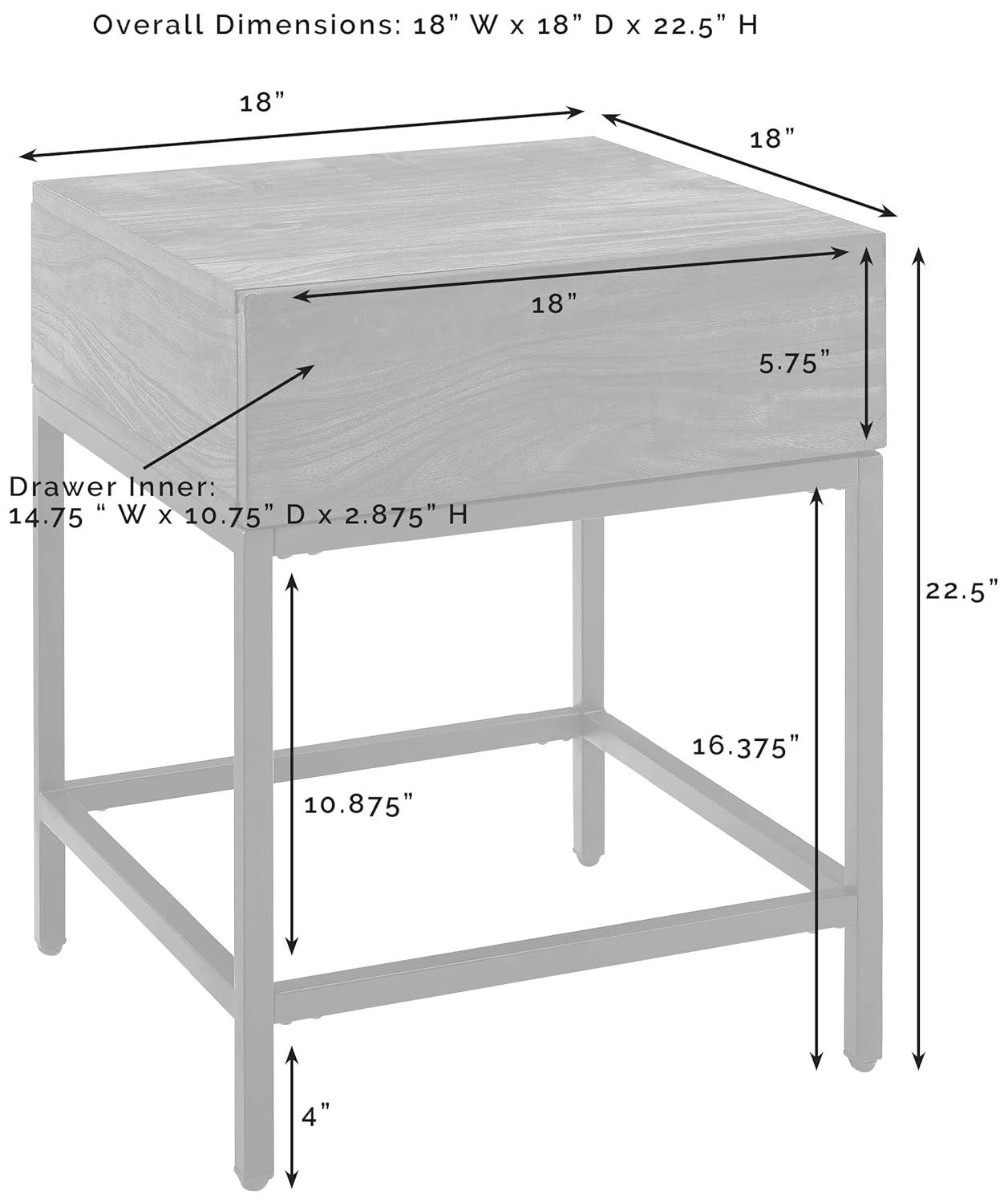 Crosley Jacobsen 1 Drawer End Table in Brown Ash