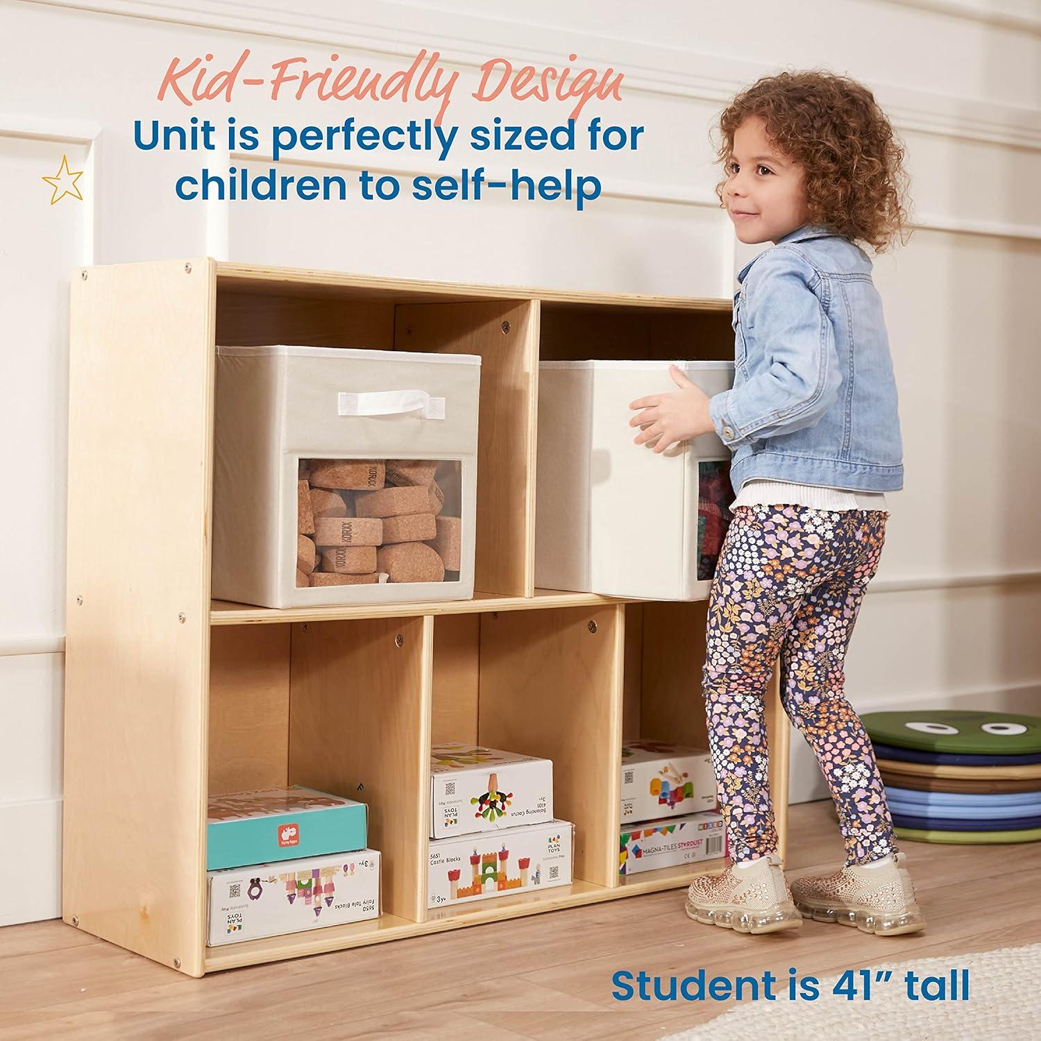 ECR4Kids Streamline 5-Compartment Storage Cabinet, Classroom Furniture