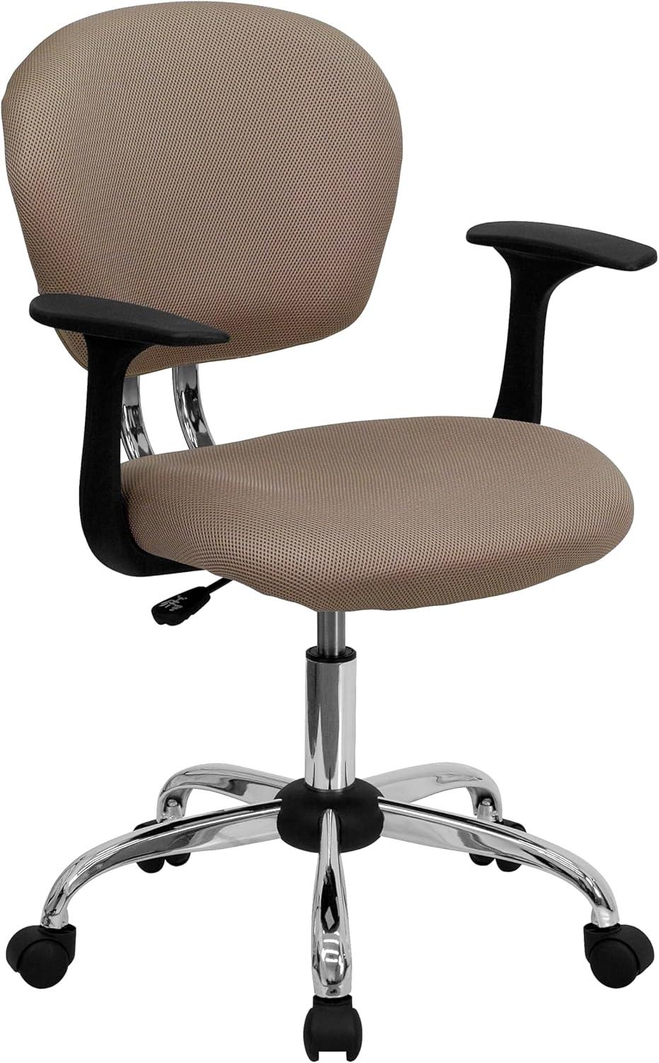 ErgoComfort Mid-Back Brown Mesh Swivel Task Chair