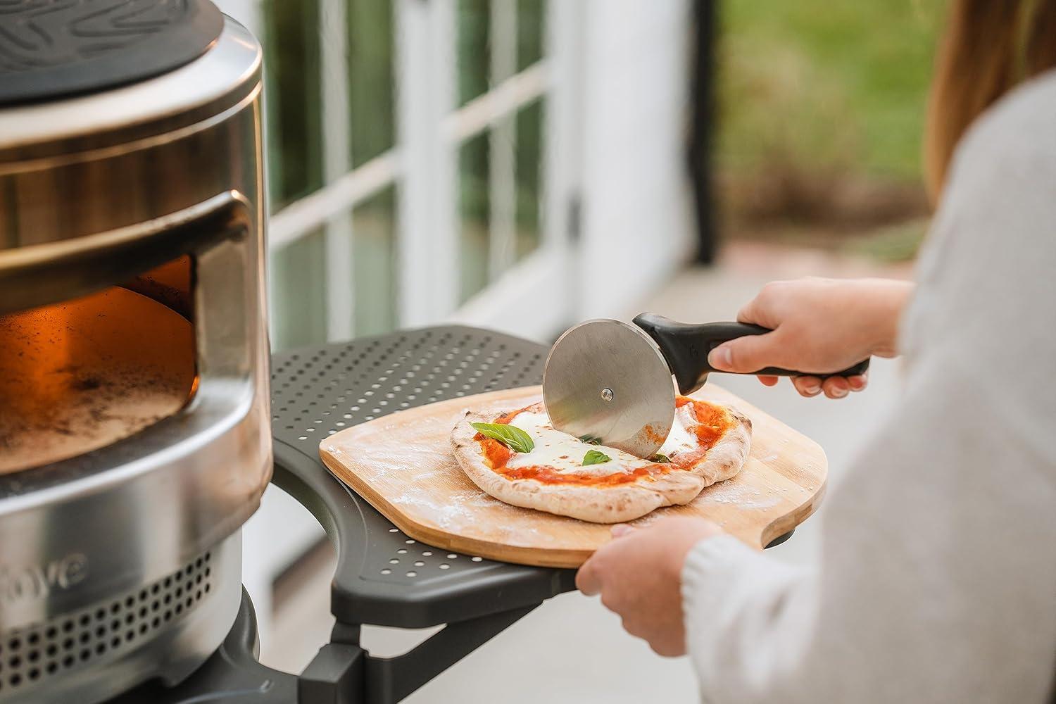 Stainless Steel Pizza Cutter with Black Handle